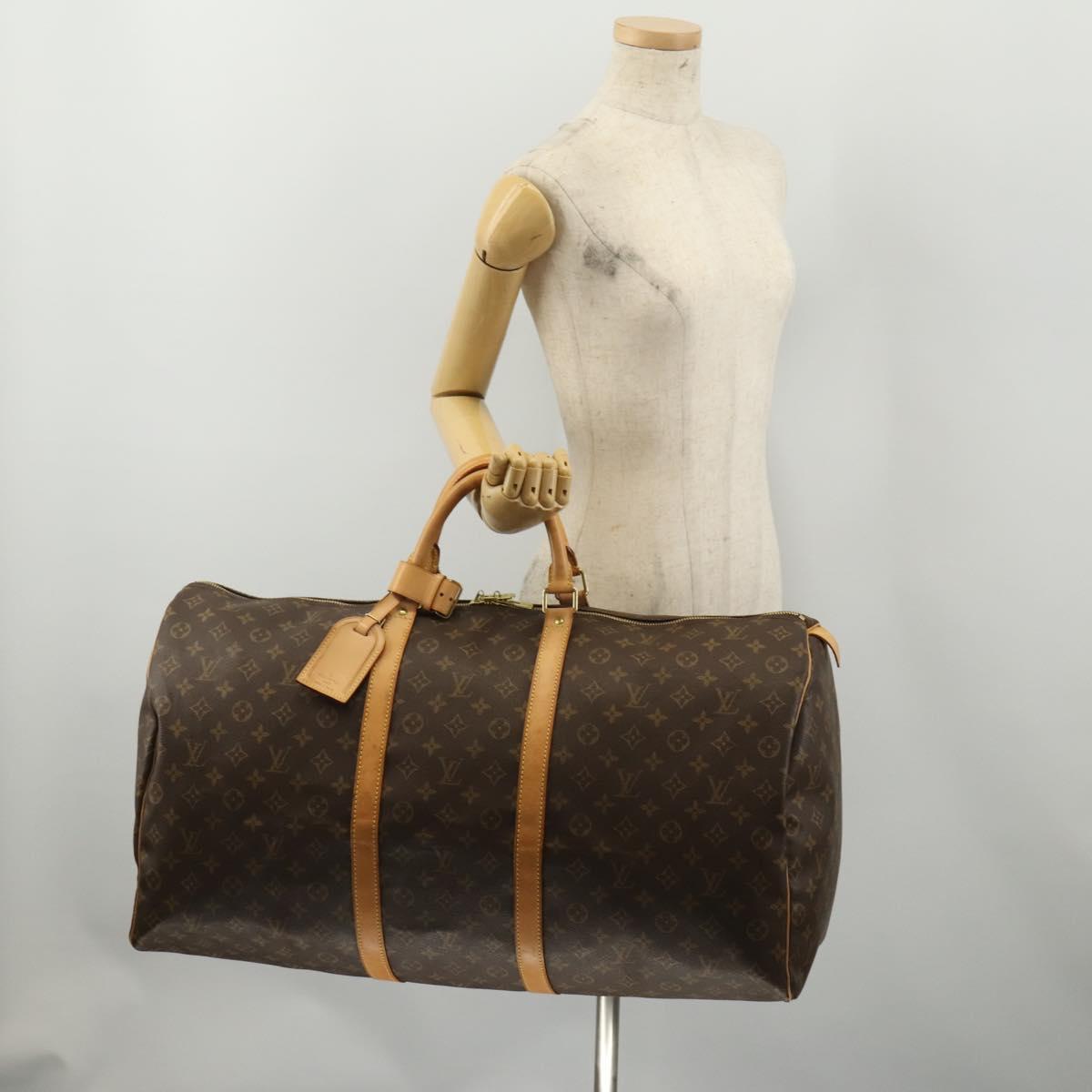 LOUIS VUITTON Monogram Keepall 60 Boston Bag M41422 LV Auth 196972