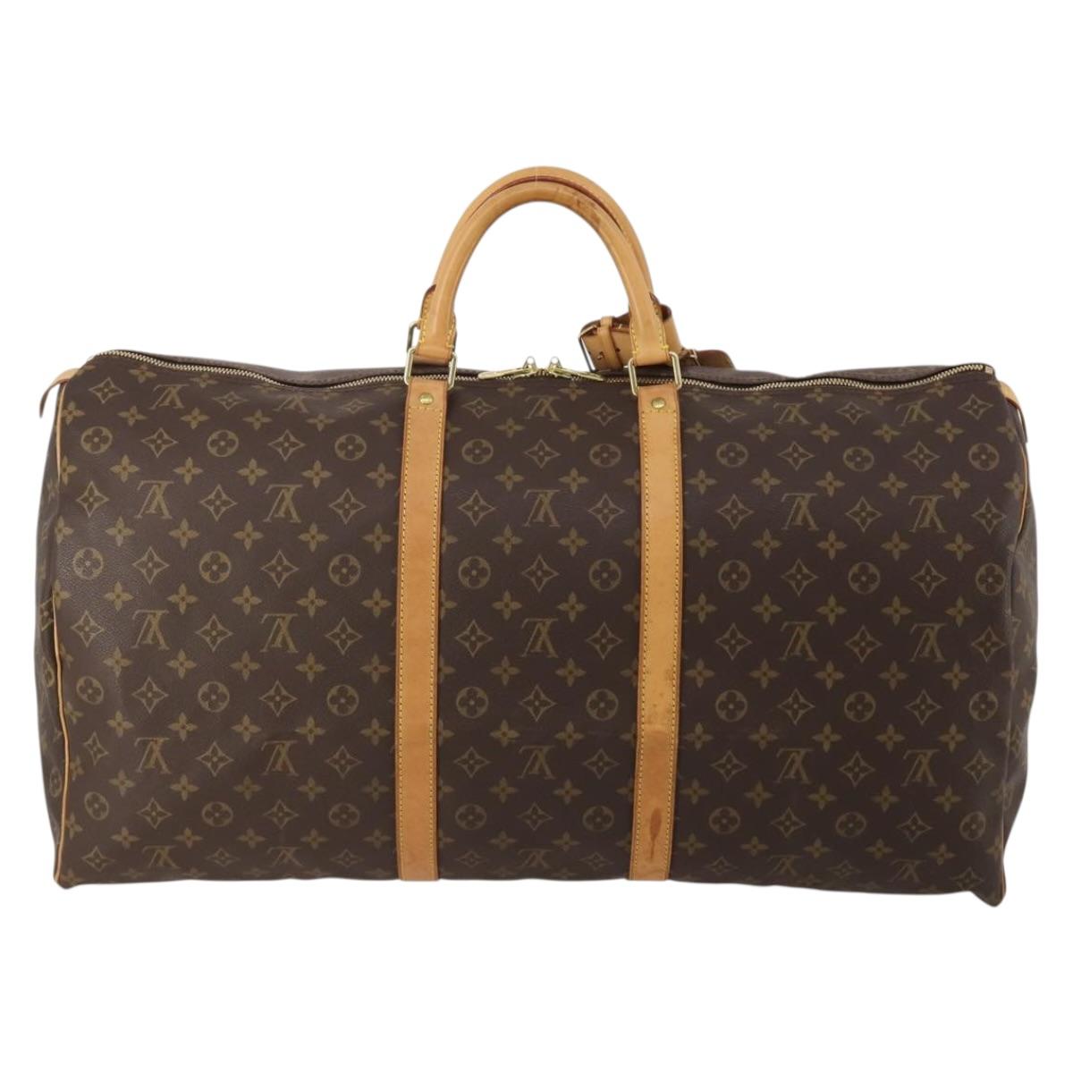 LOUIS VUITTON Monogram Keepall 60 Boston Bag M41422 LV Auth 196972