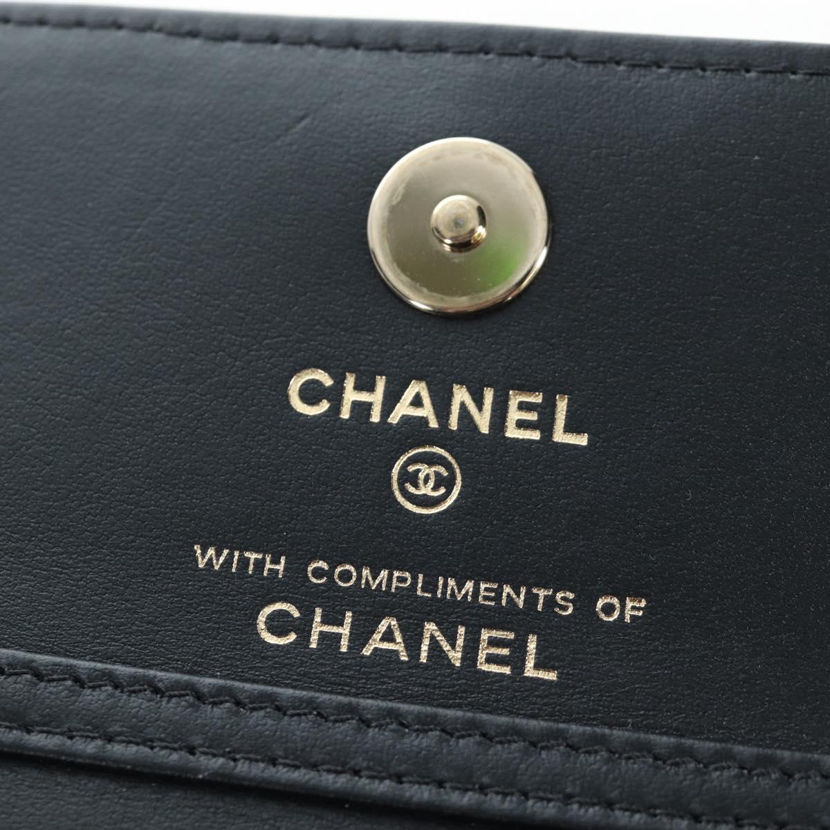 CHANEL Mini Matelasse Chain Shoulder Pouch Satin Beige Silver CC Auth 196975M