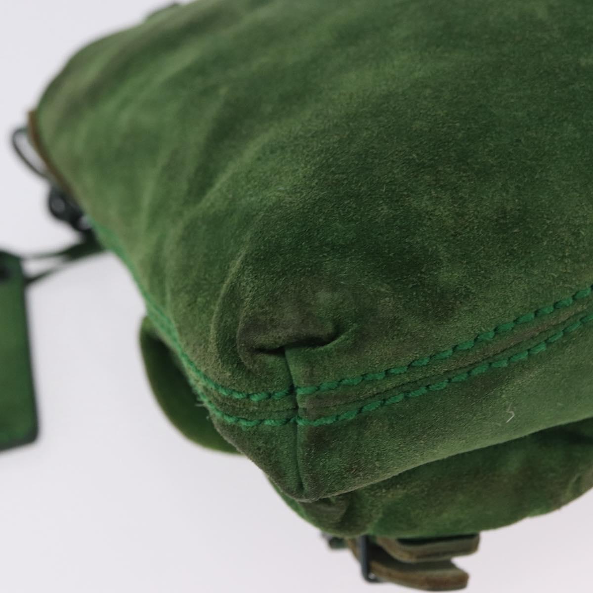 BALENCIAGA Chain Hand Bag Suede Green Auth 196979