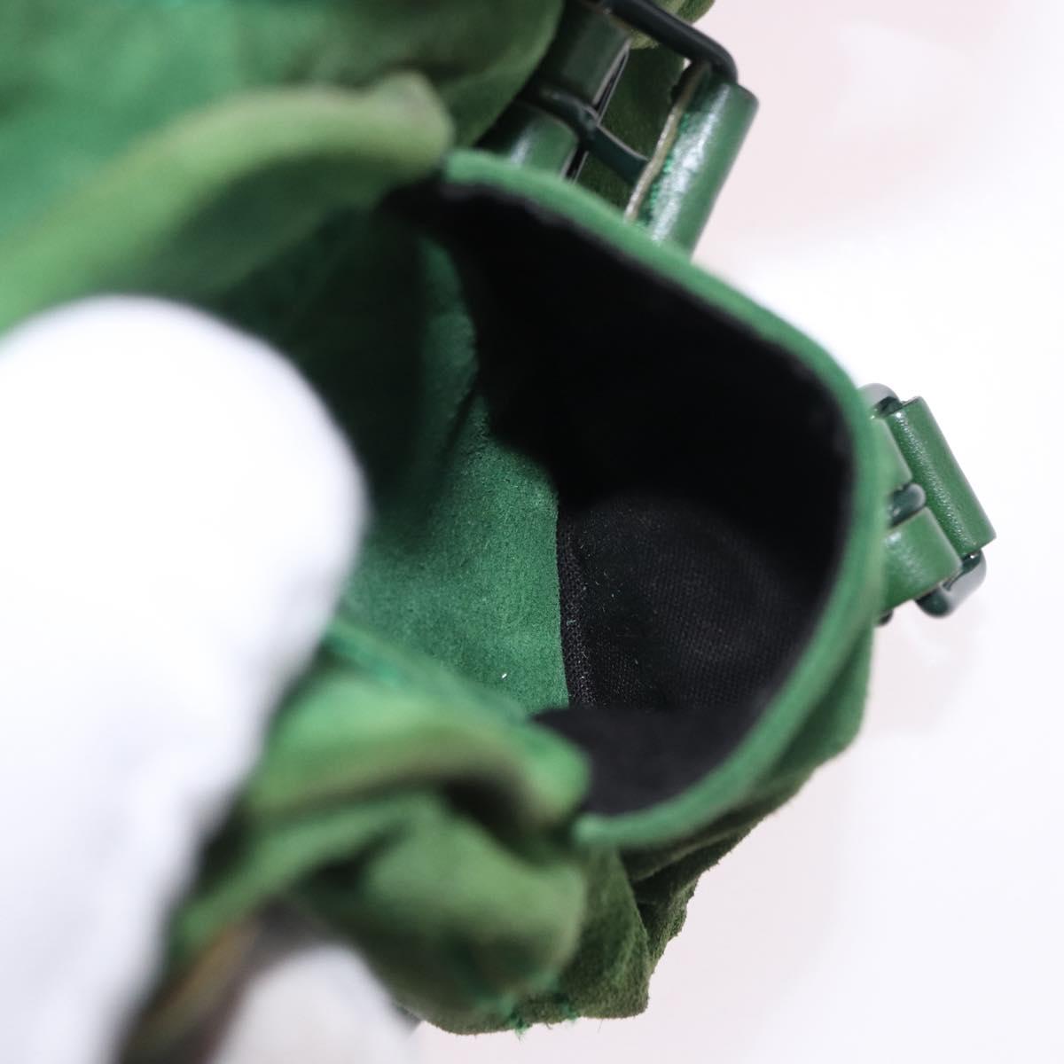 BALENCIAGA Chain Hand Bag Suede Green Auth 196979