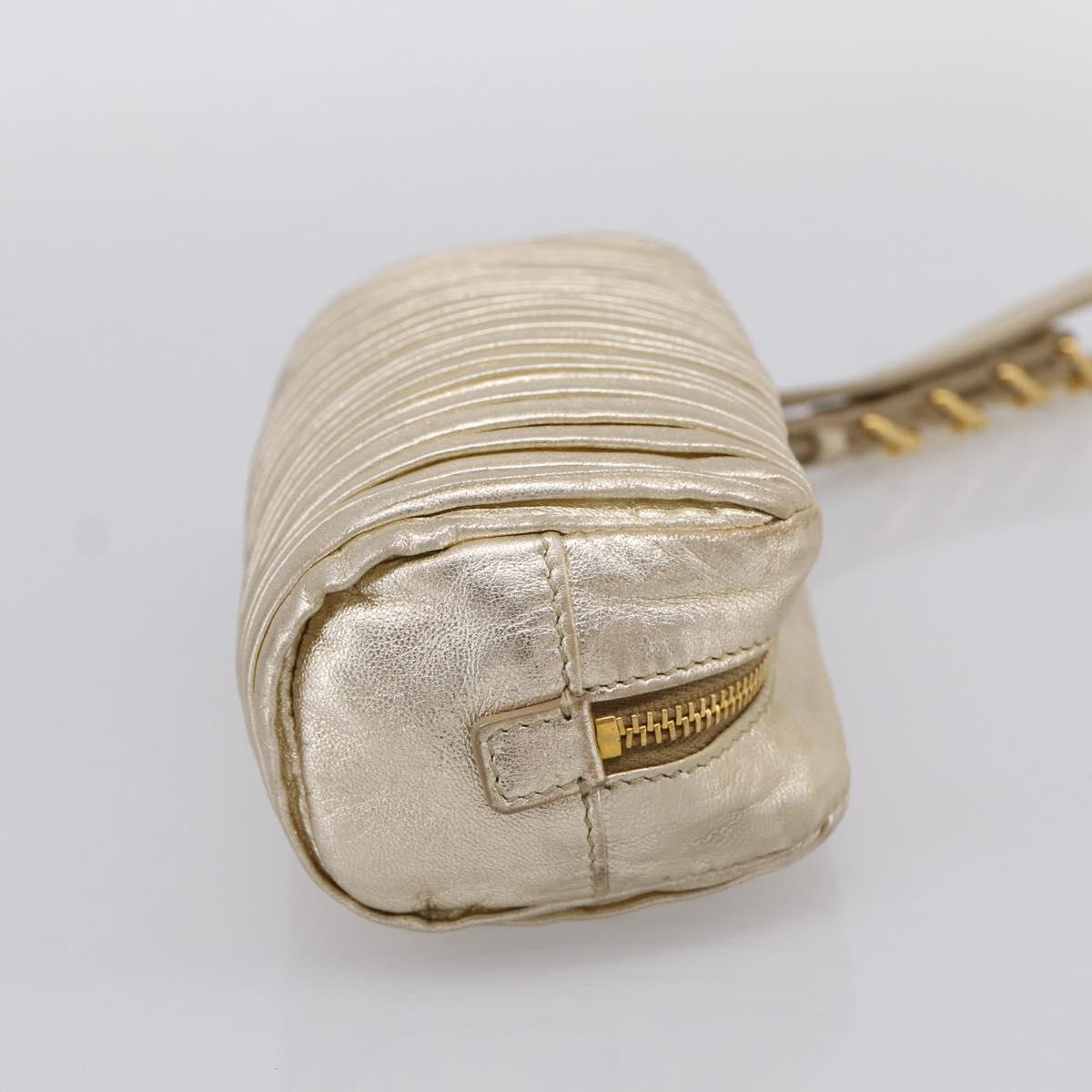 Miu Miu Matelasse Clutch Bag Leather Gold Auth 196981A