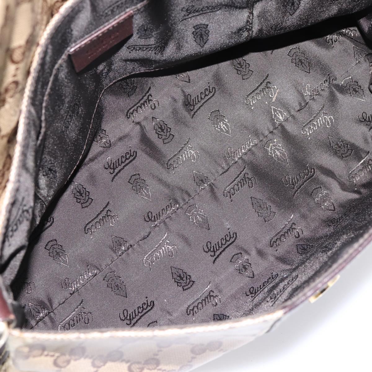 GUCCI GG Canvas GG Crystal Bag Coated Canvas Beige Gold 181483 Auth 196990