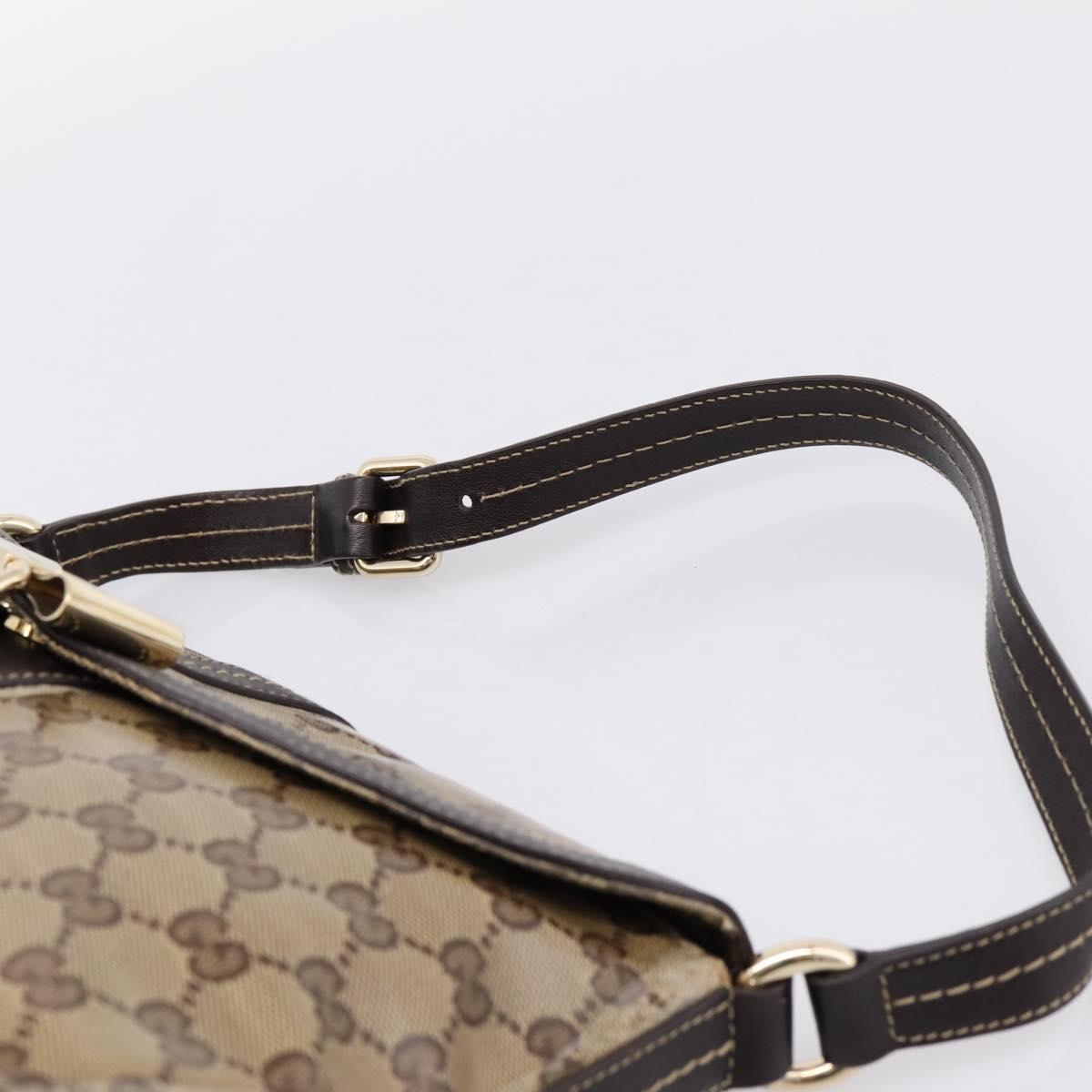 GUCCI GG Canvas GG Crystal Bag Coated Canvas Beige Gold 181483 Auth 196990