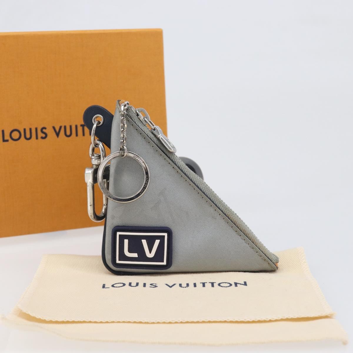 LOUIS VUITTON Monogram satellite Porte Cles Charm Silver MP2217 LV Auth 196994A