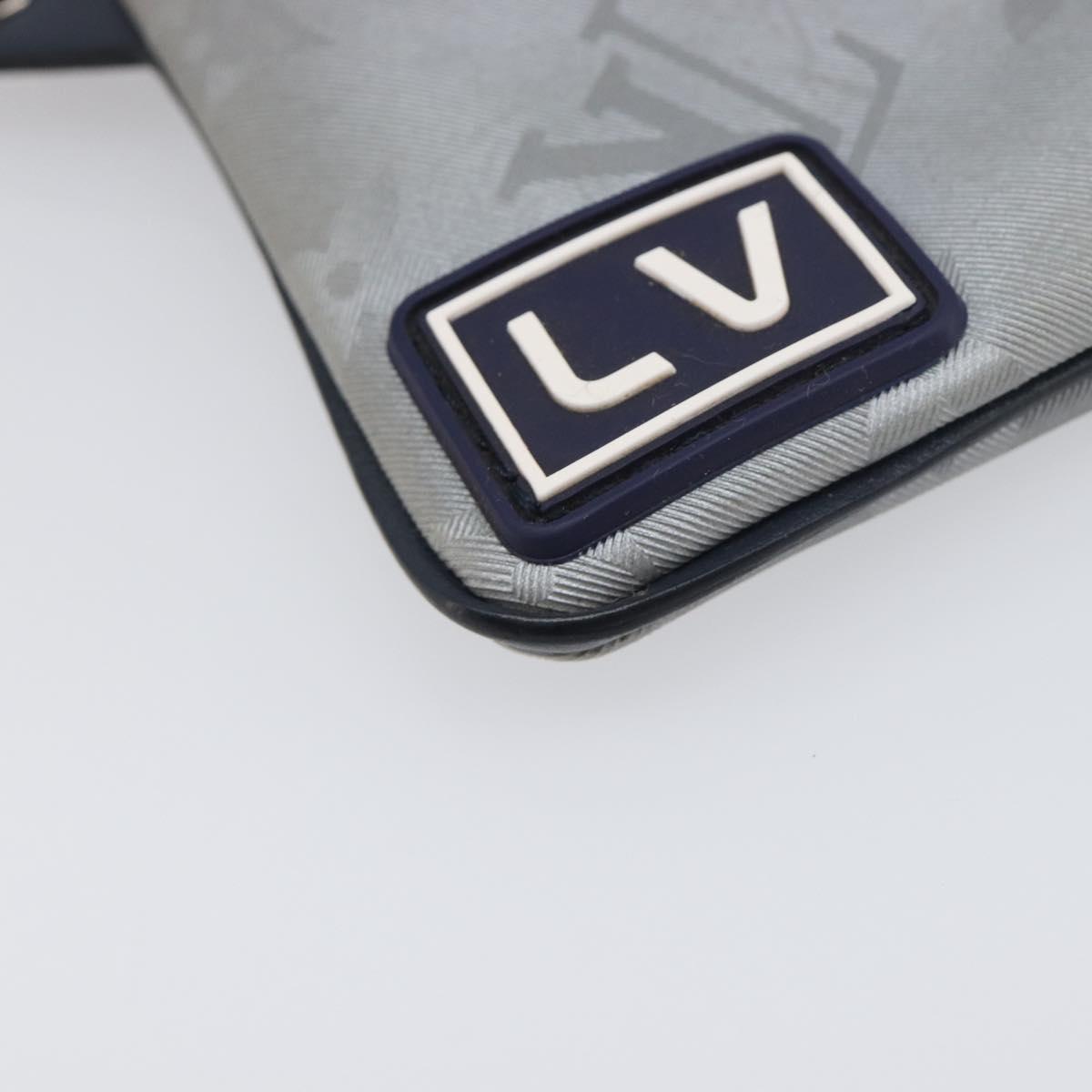 LOUIS VUITTON Monogram satellite Porte Cles Charm Silver MP2217 LV Auth 196994A