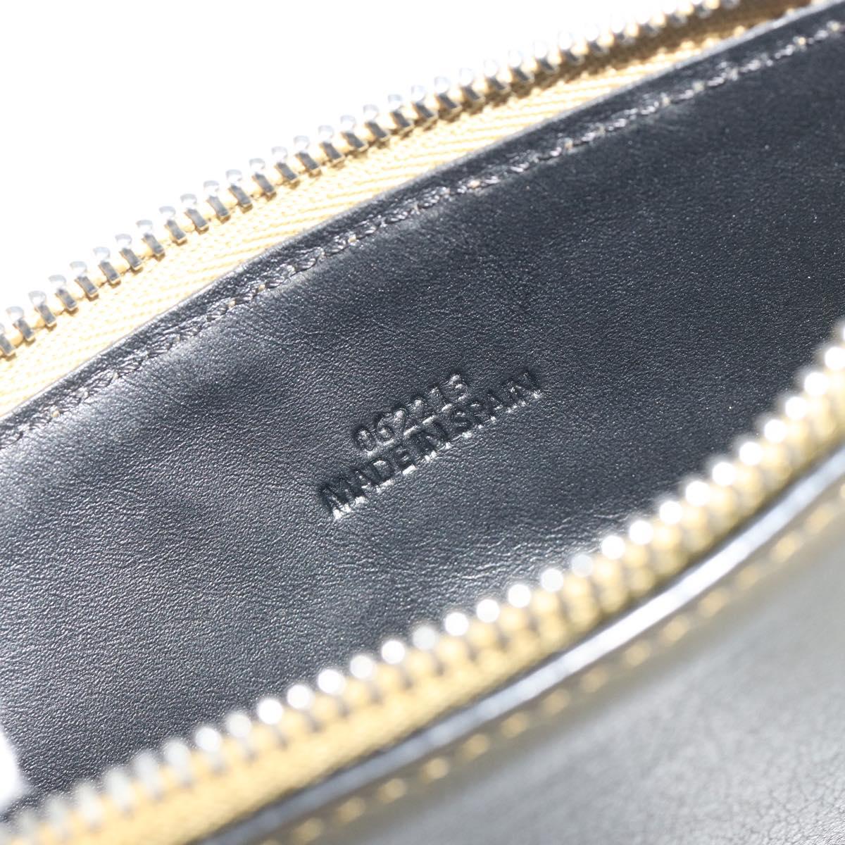 LOEWE Puzzle Card Case Leather Brown Silver Auth 197014A