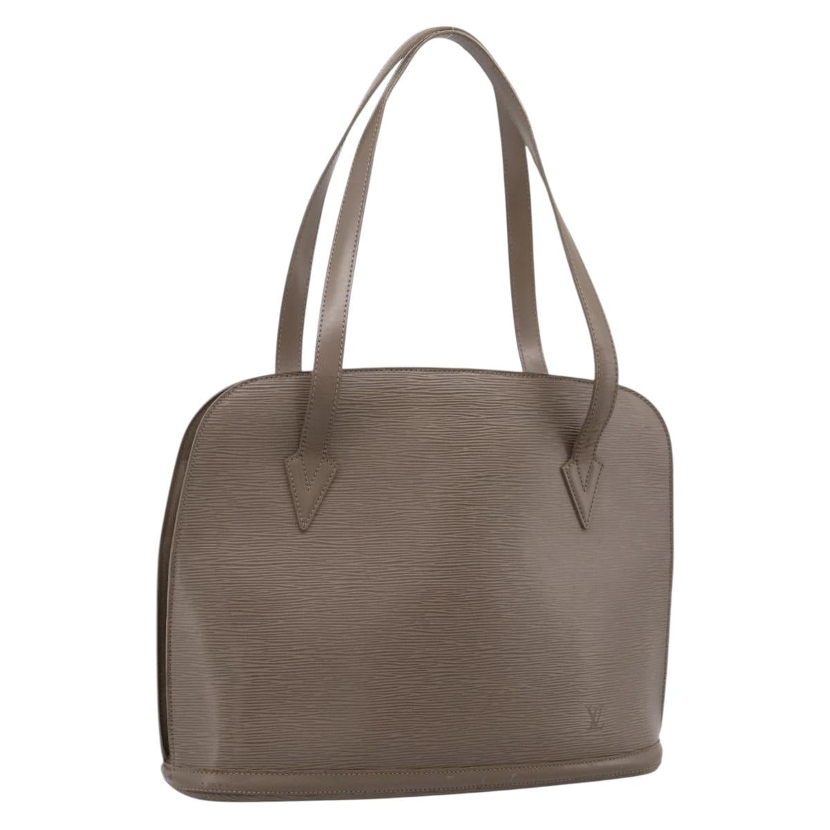 LOUIS VUITTON Epi Lussac Shoulder Bag Gray Pepper M5228C LV Auth 197024
