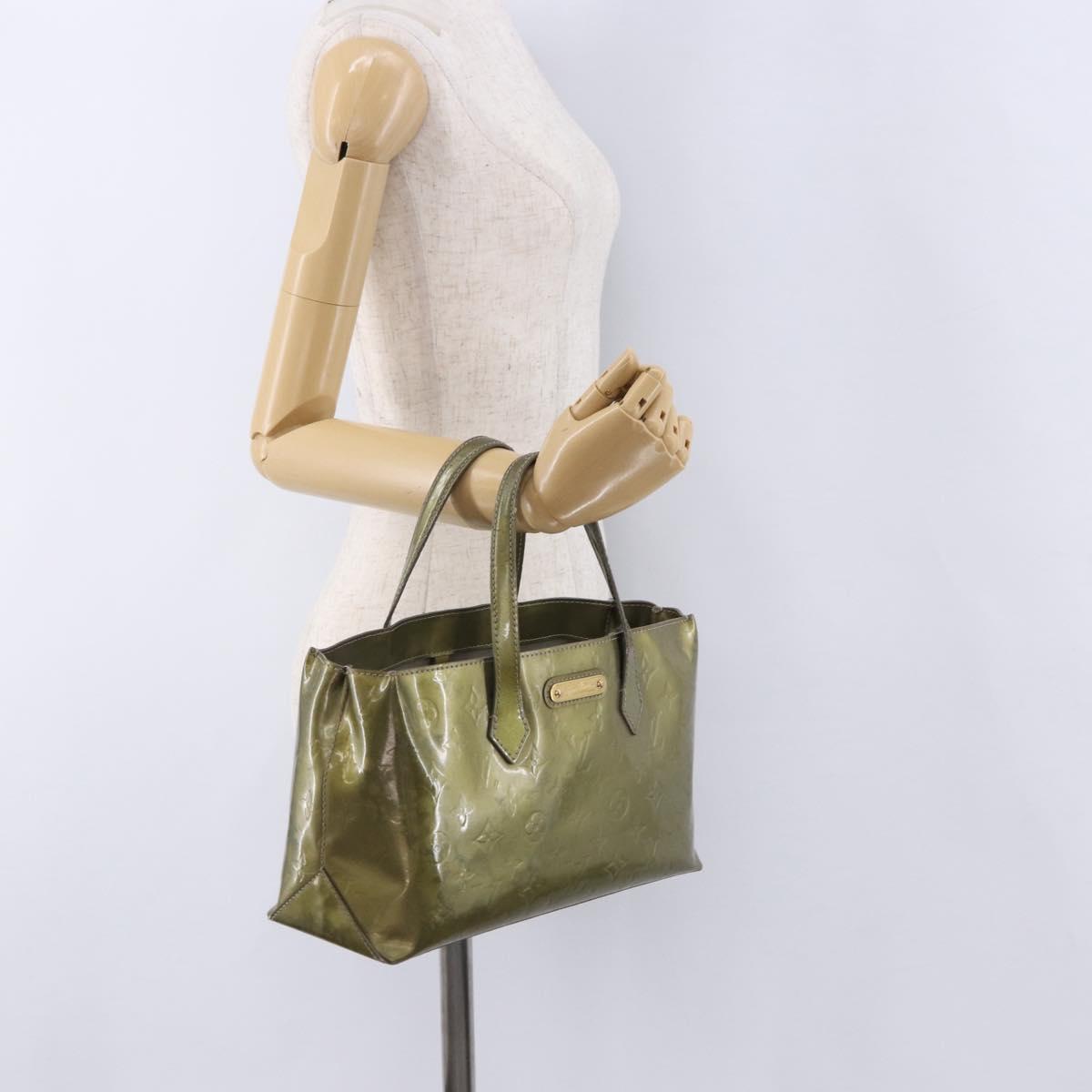 LOUIS VUITTON Monogram Vernis Wilshire PM Bag Gris Art Deco M91627 Auth 197033