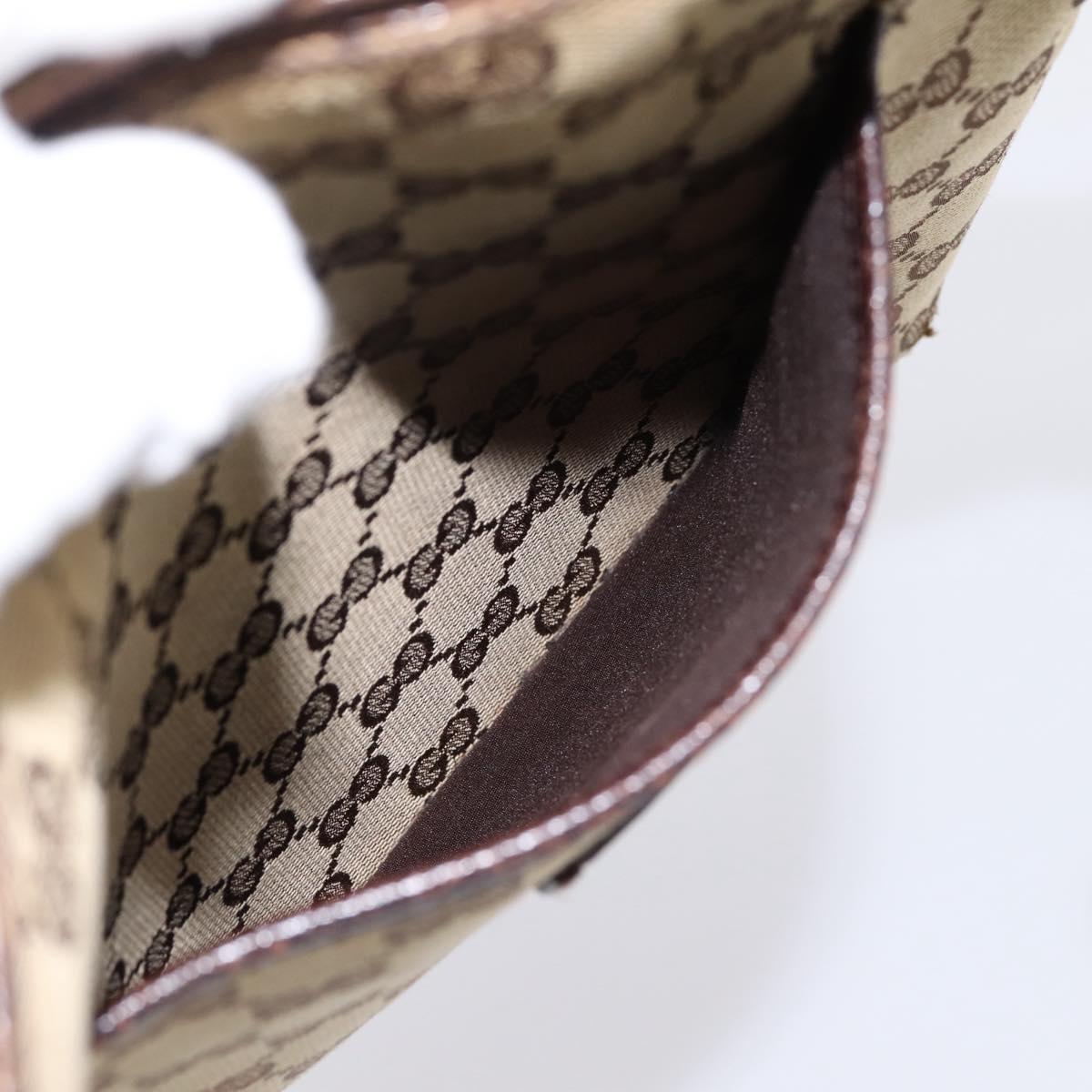 GUCCI GG Canvas Shoulder Bag Beige Silver 122793 Auth 197038