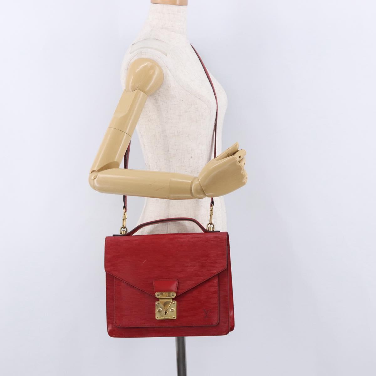 LOUIS VUITTON Epi Monceau 28 Hand Bag Red M40783 LV Auth 197039