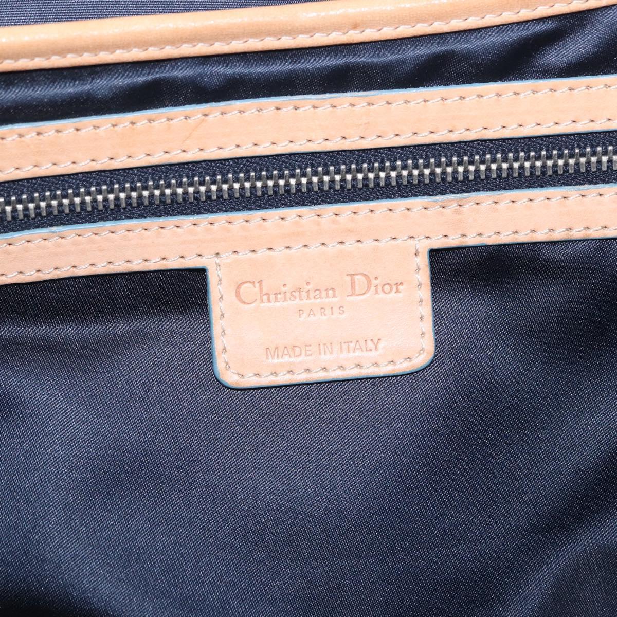 Christian Dior Trotter Canvas Romantic Chain Bag PVC Blue Silver Auth 197045SAM