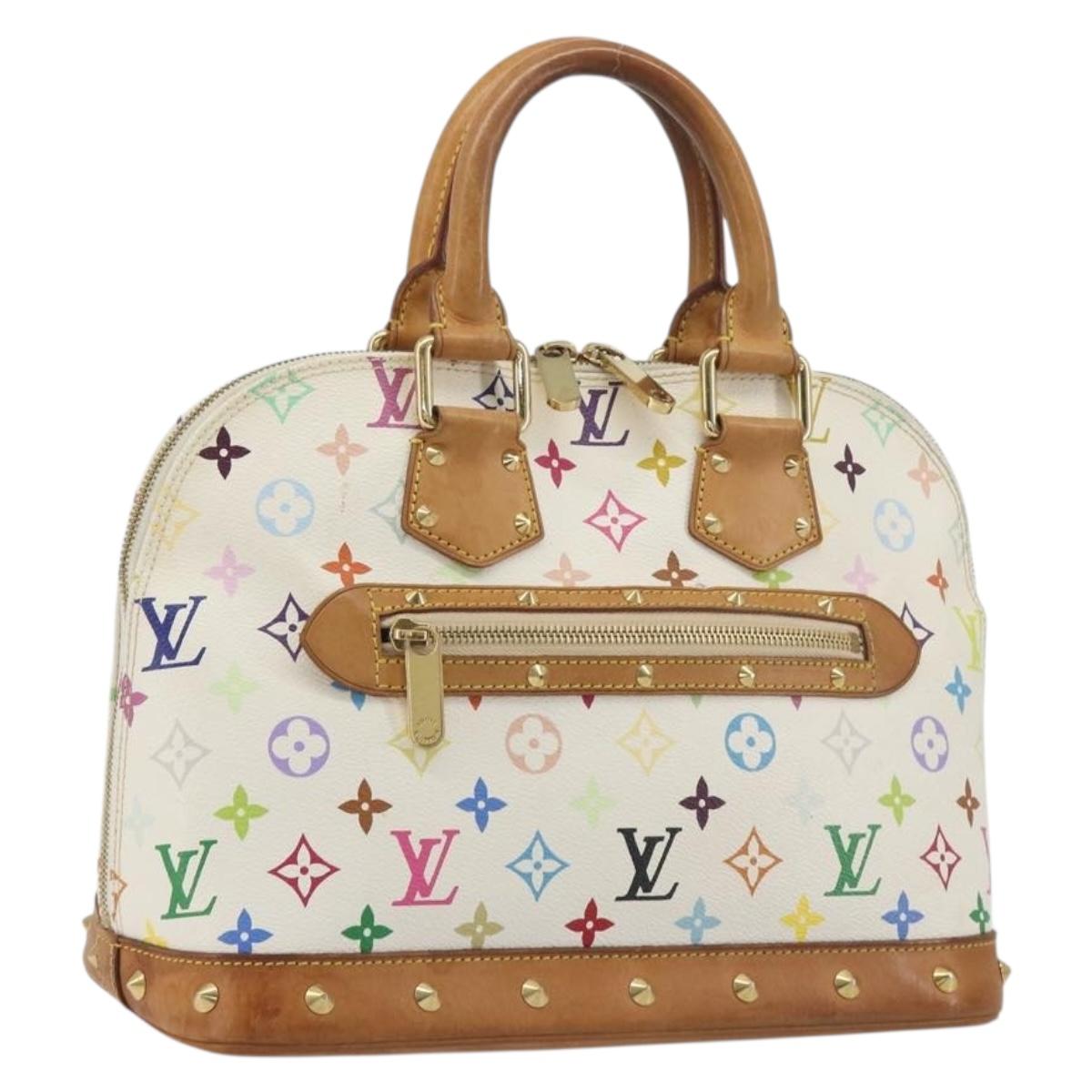 LOUIS VUITTON Monogram Multicolor Alma Hand Bag White M92647 LV Auth 197046A