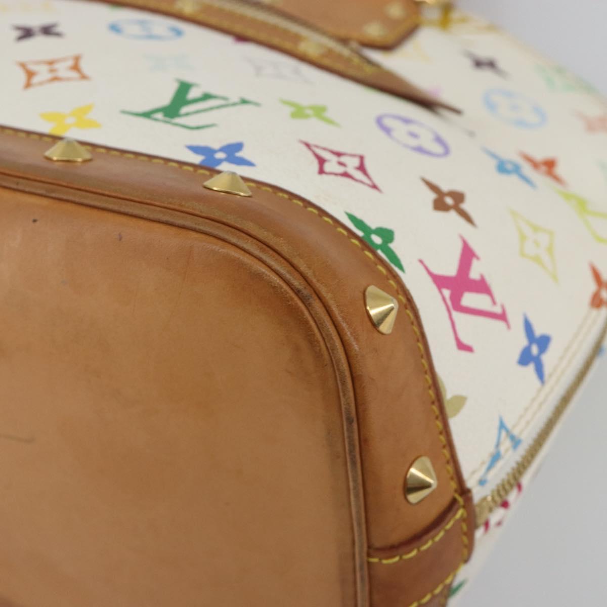 LOUIS VUITTON Monogram Multicolor Alma Hand Bag White M92647 LV Auth 197046A