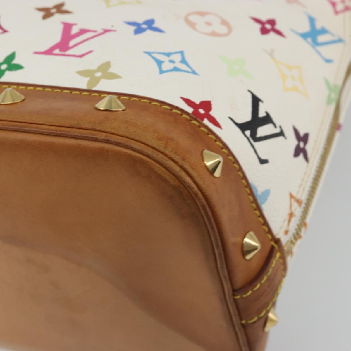 LOUIS VUITTON Monogram Multicolor Alma Hand Bag White M92647 LV Auth 197046A