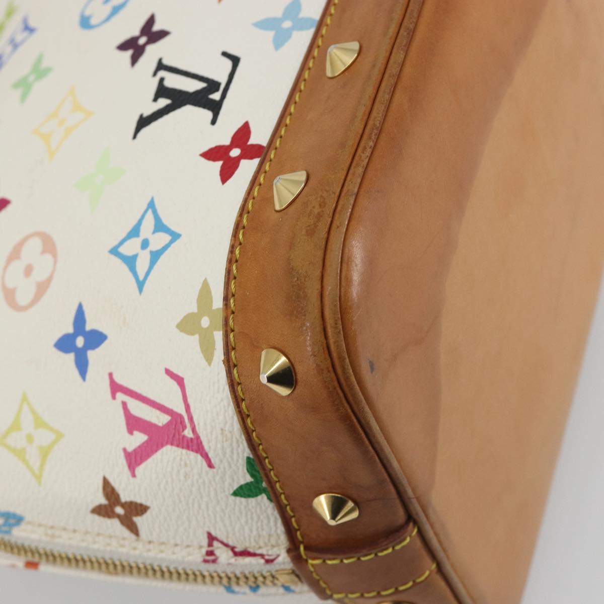 LOUIS VUITTON Monogram Multicolor Alma Hand Bag White M92647 LV Auth 197046A
