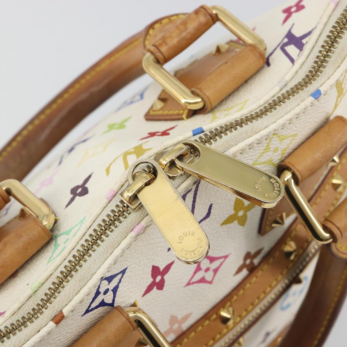 LOUIS VUITTON Monogram Multicolor Alma Hand Bag White M92647 LV Auth 197046A