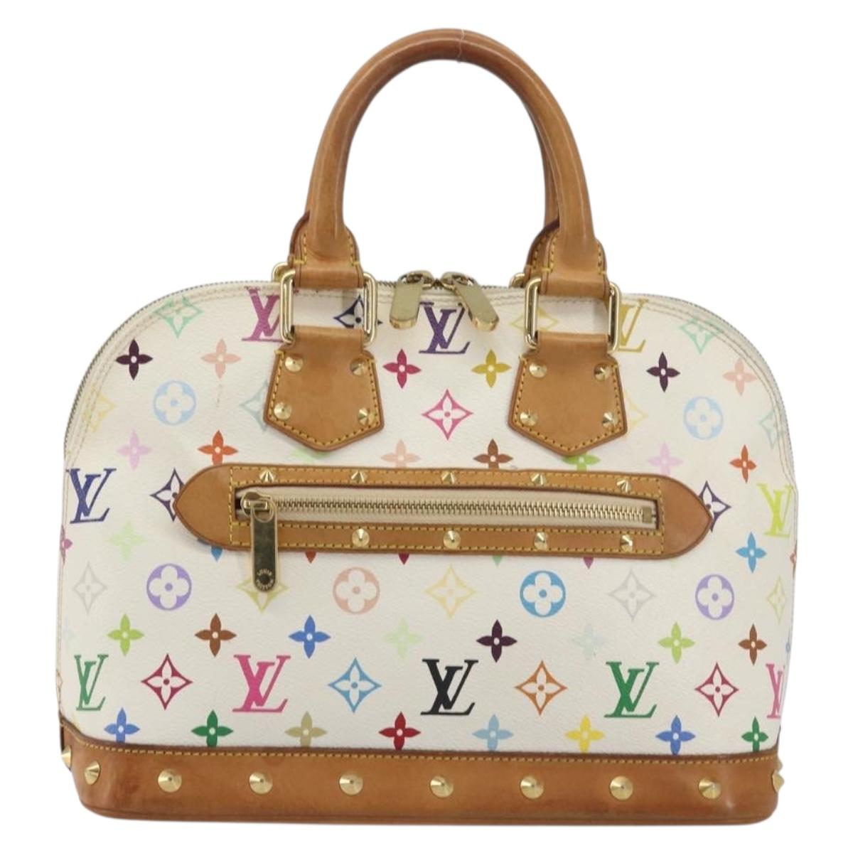 LOUIS VUITTON Monogram Multicolor Alma Hand Bag White M92647 LV Auth 197046A