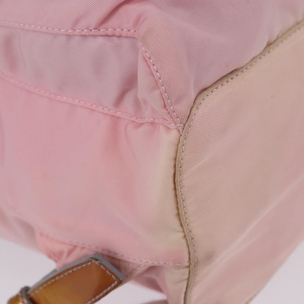 PRADA Backpack Nylon Pink Silver Auth 197051