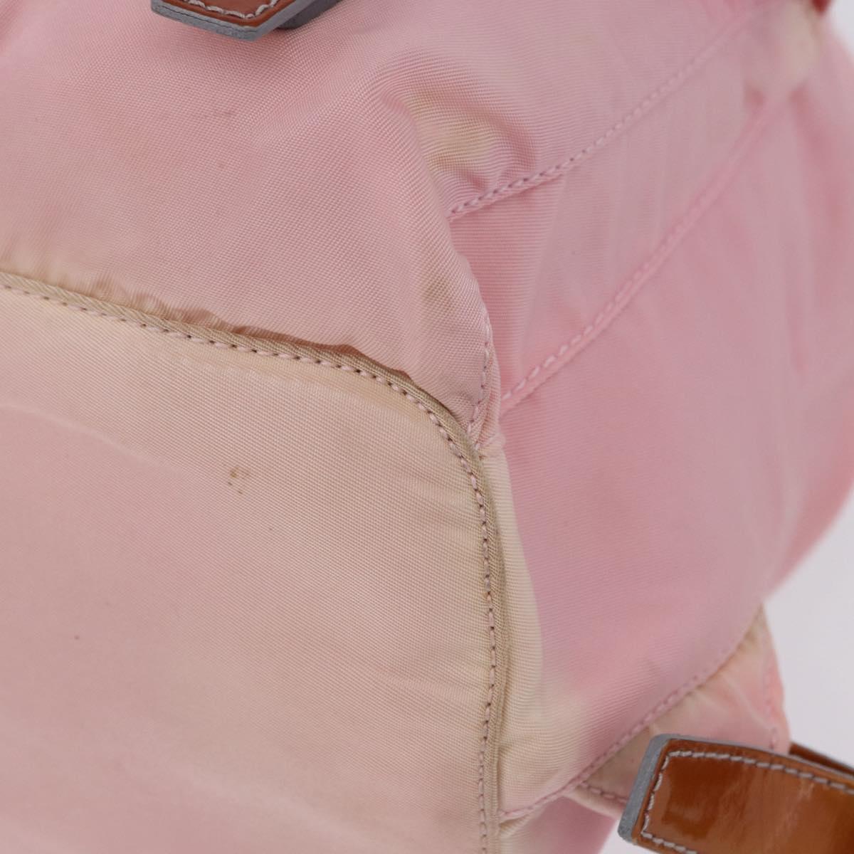 PRADA Backpack Nylon Pink Silver Auth 197051
