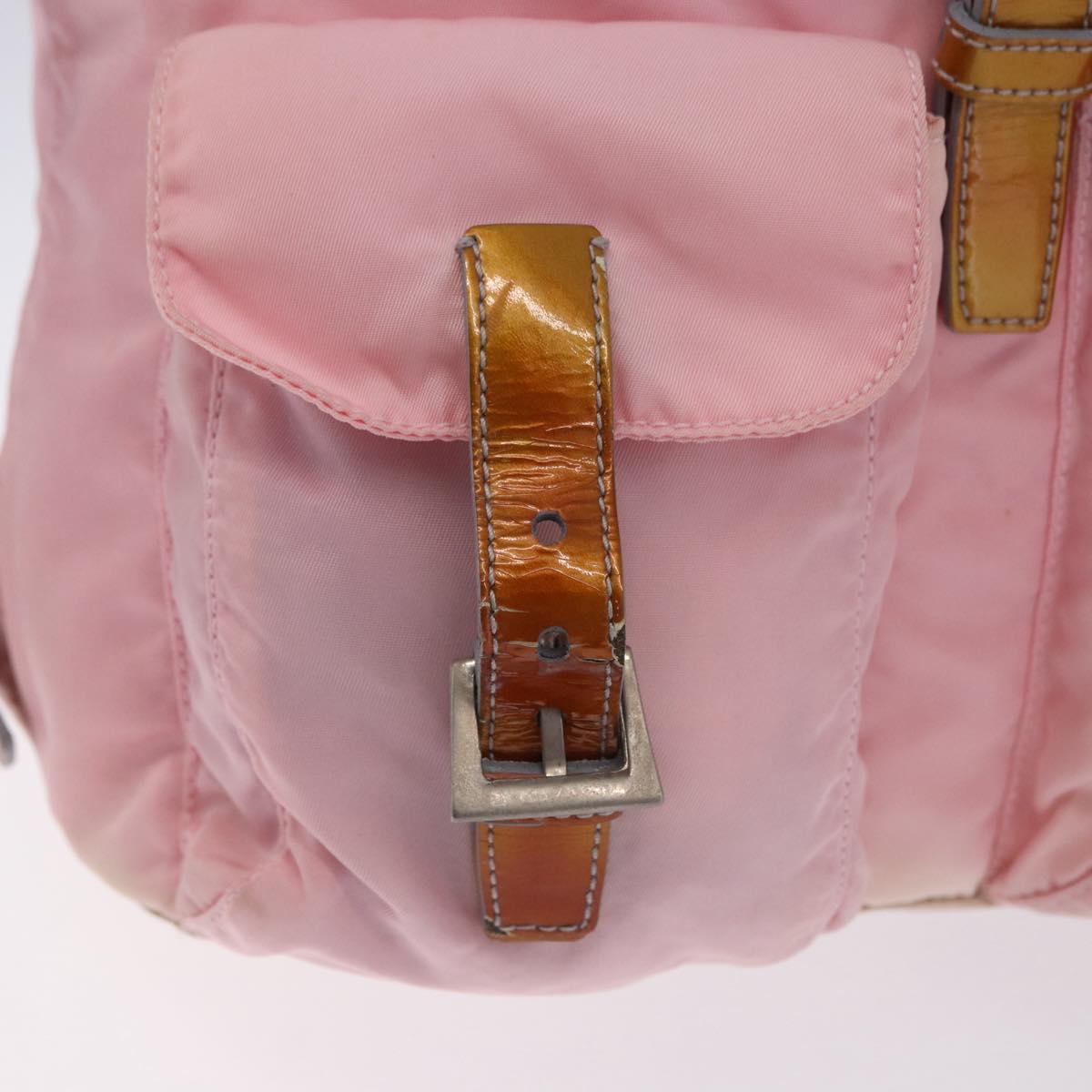 PRADA Backpack Nylon Pink Silver Auth 197051