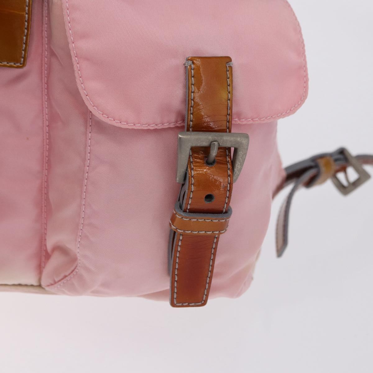 PRADA Backpack Nylon Pink Silver Auth 197051