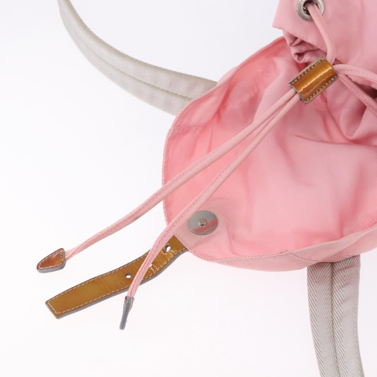 PRADA Backpack Nylon Pink Silver Auth 197051