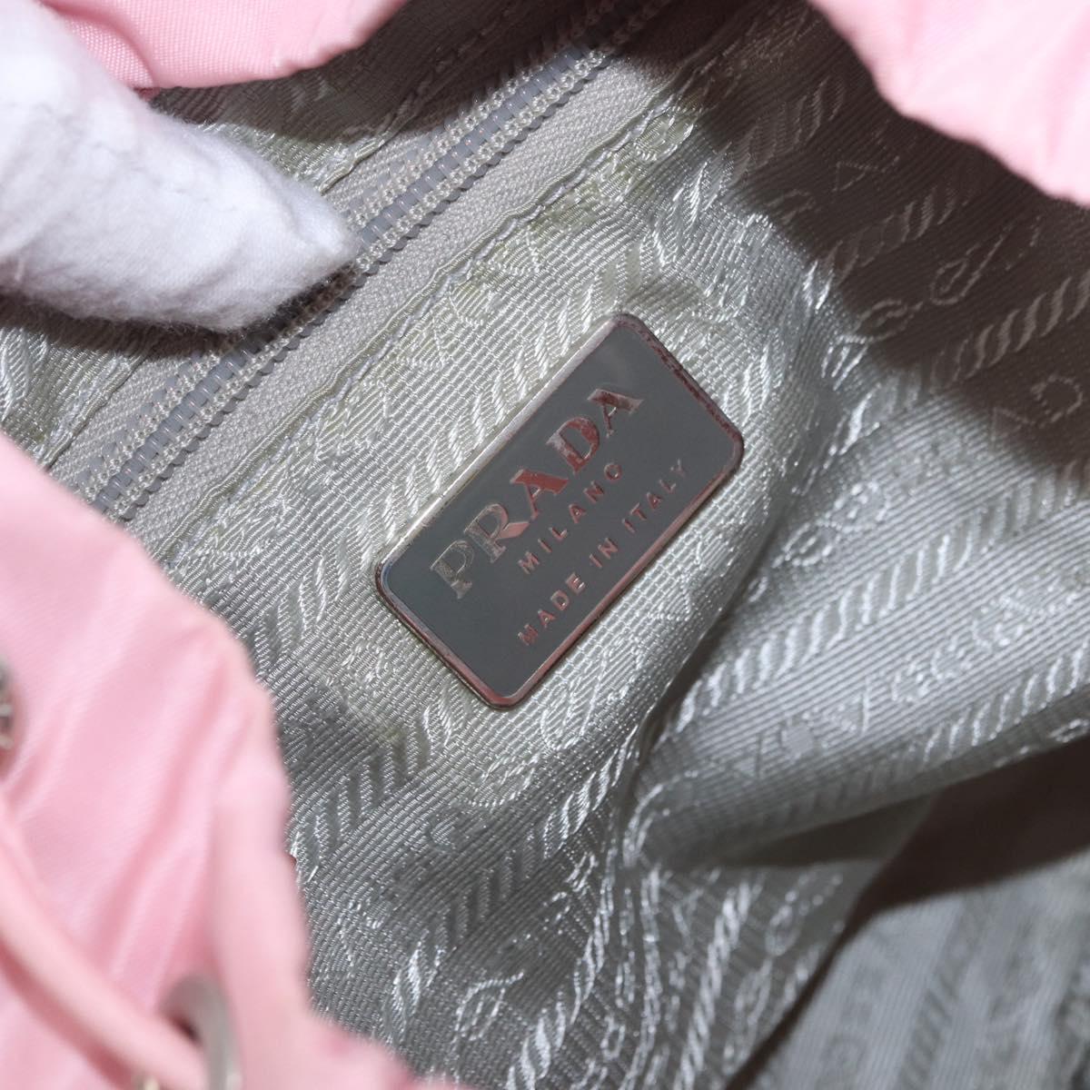 PRADA Backpack Nylon Pink Silver Auth 197051