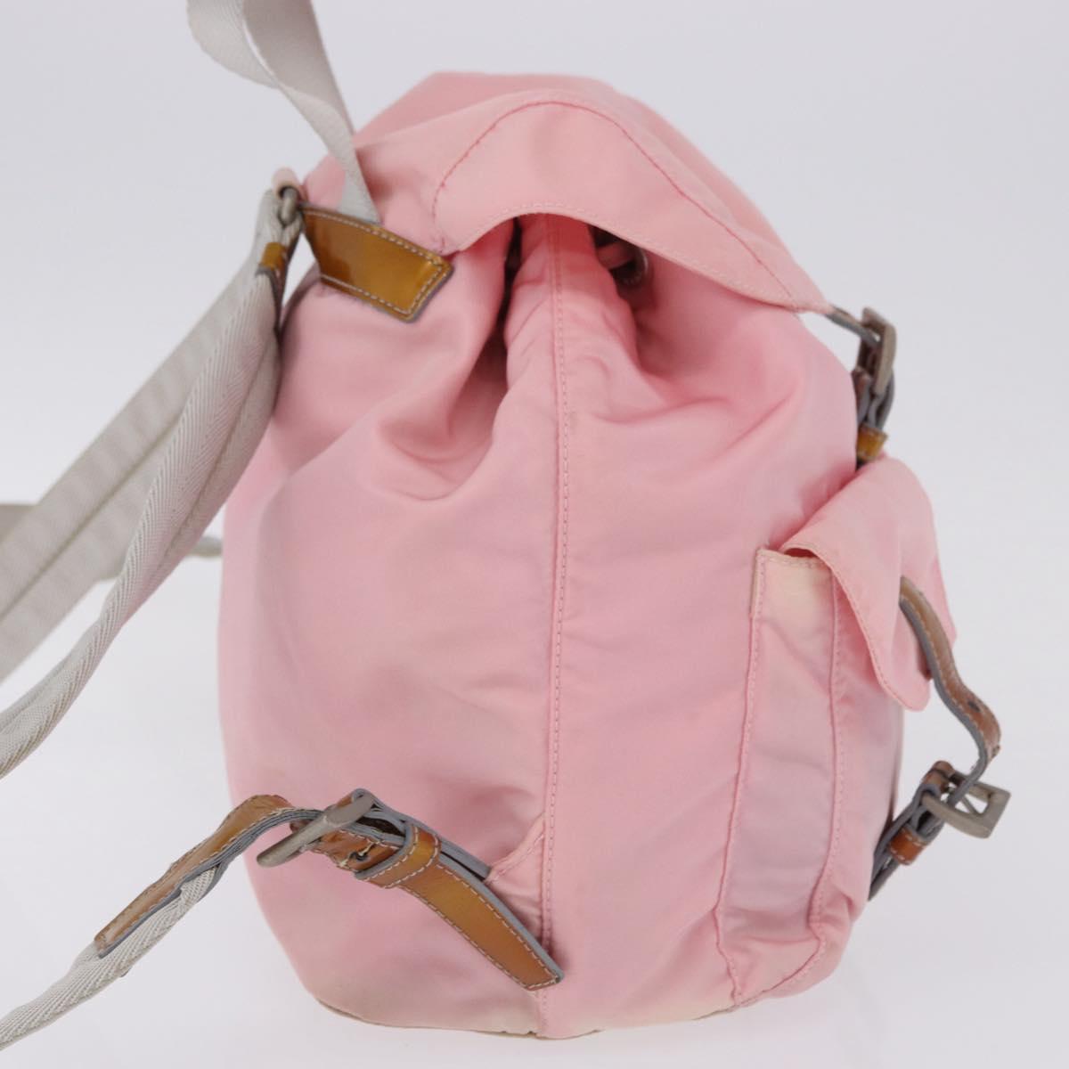 PRADA Backpack Nylon Pink Silver Auth 197051