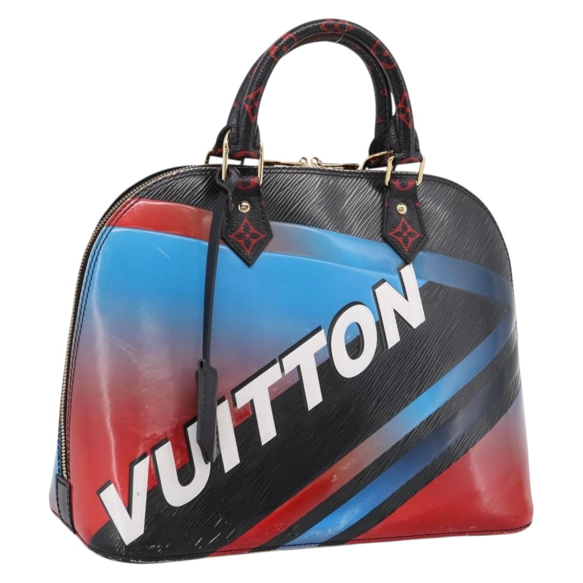LOUIS VUITTON Race Line Alma PM Hand Bag Black Blue Red M50646 LV Auth 197100A