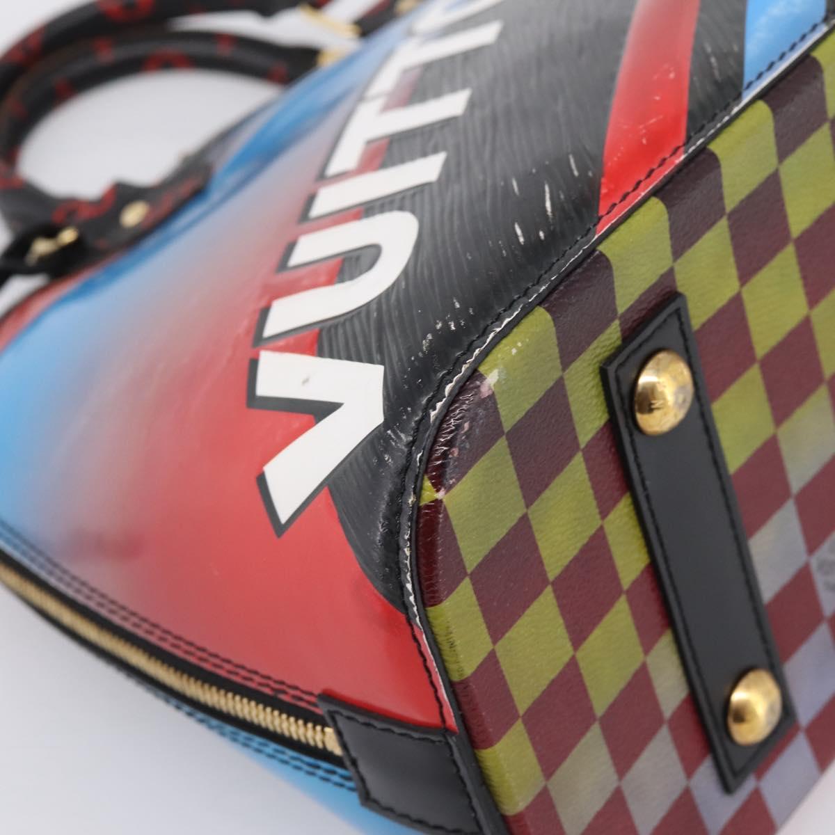 LOUIS VUITTON Race Line Alma PM Hand Bag Black Blue Red M50646 LV Auth 197100A