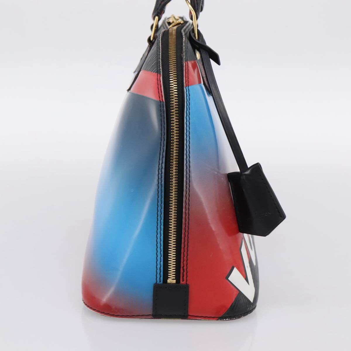 LOUIS VUITTON Race Line Alma PM Hand Bag Black Blue Red M50646 LV Auth 197100A
