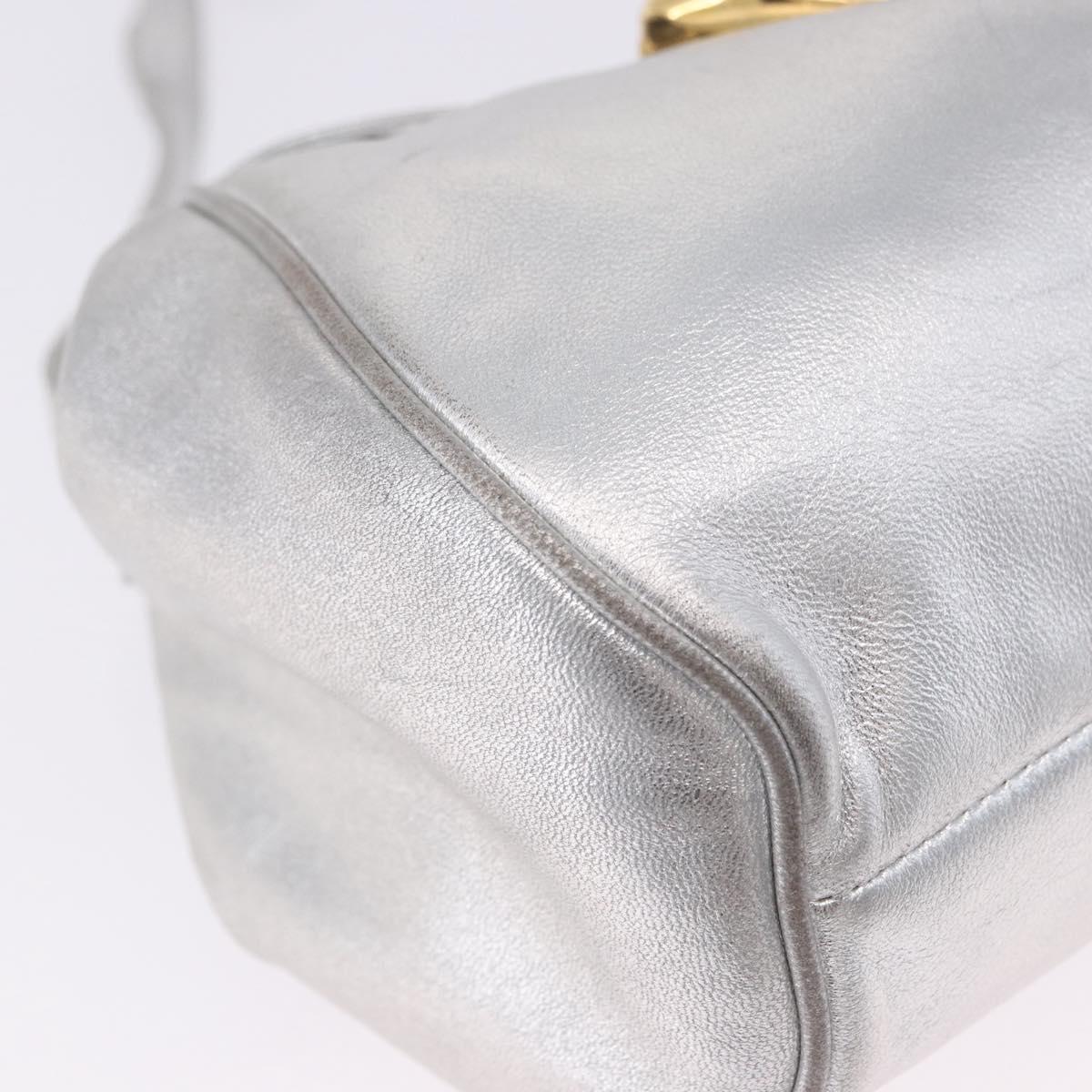 LOEWE Shoulder Bag Leather Gold Silver Auth 197104
