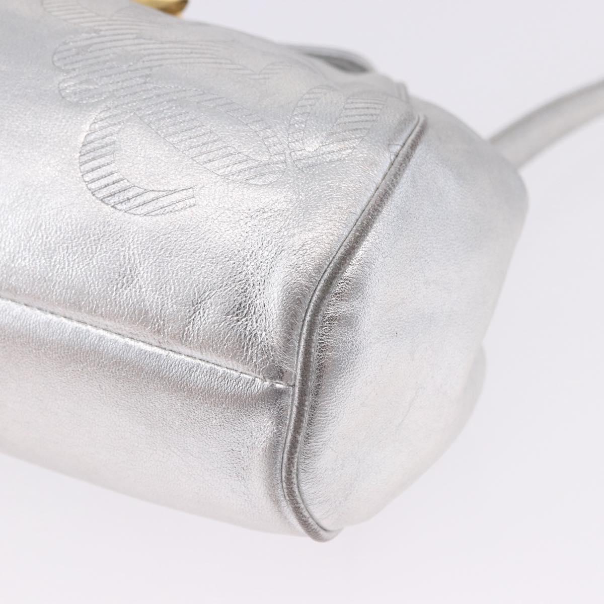 LOEWE Shoulder Bag Leather Gold Silver Auth 197104