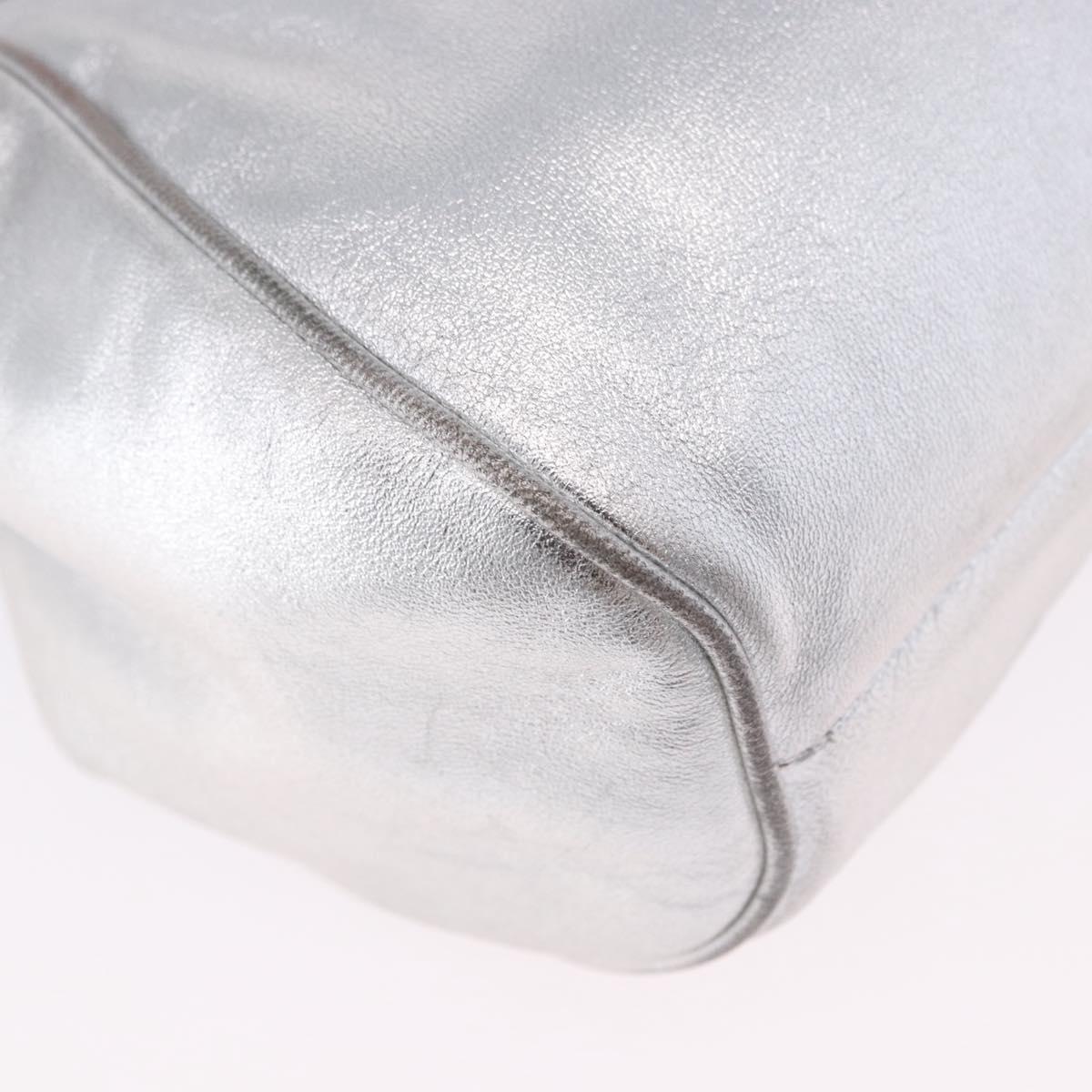 LOEWE Shoulder Bag Leather Gold Silver Auth 197104