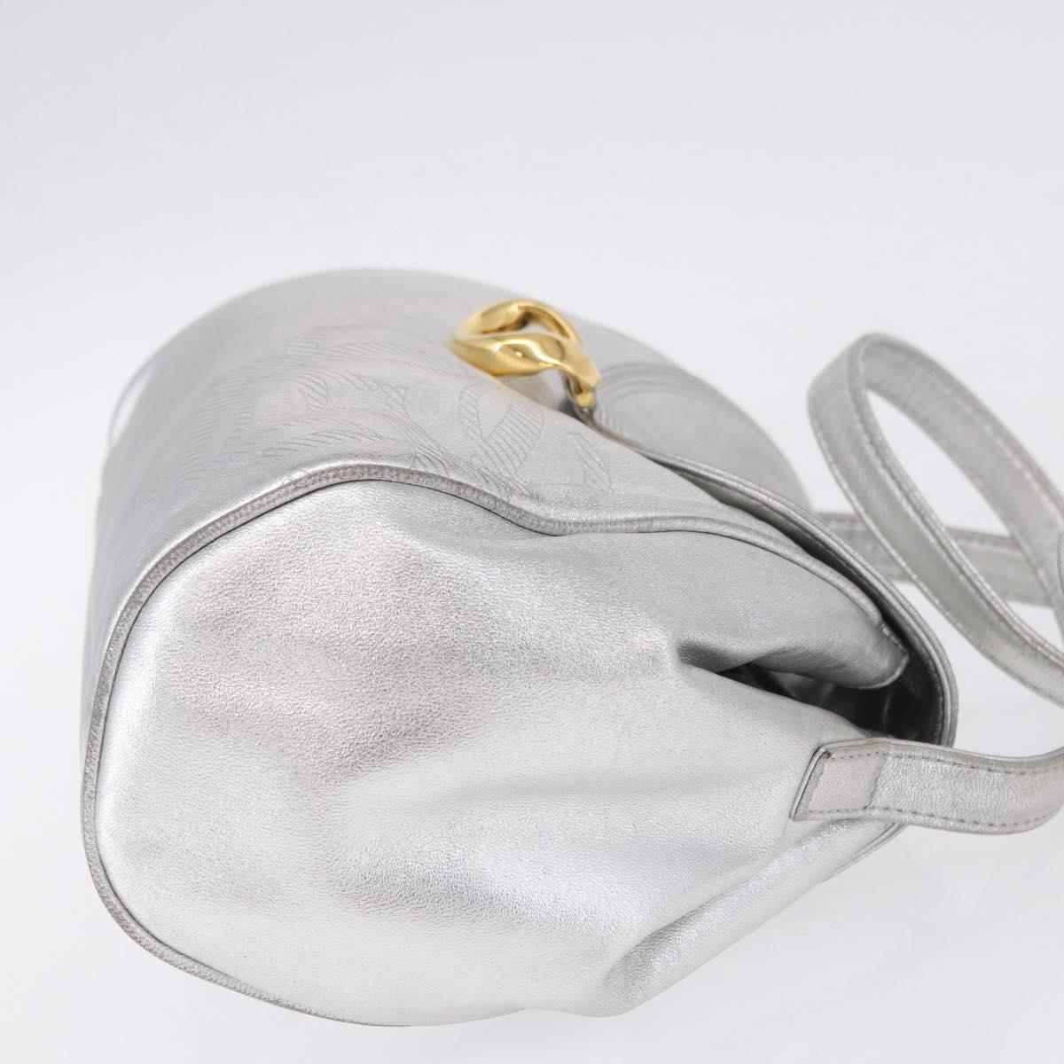 LOEWE Shoulder Bag Leather Gold Silver Auth 197104