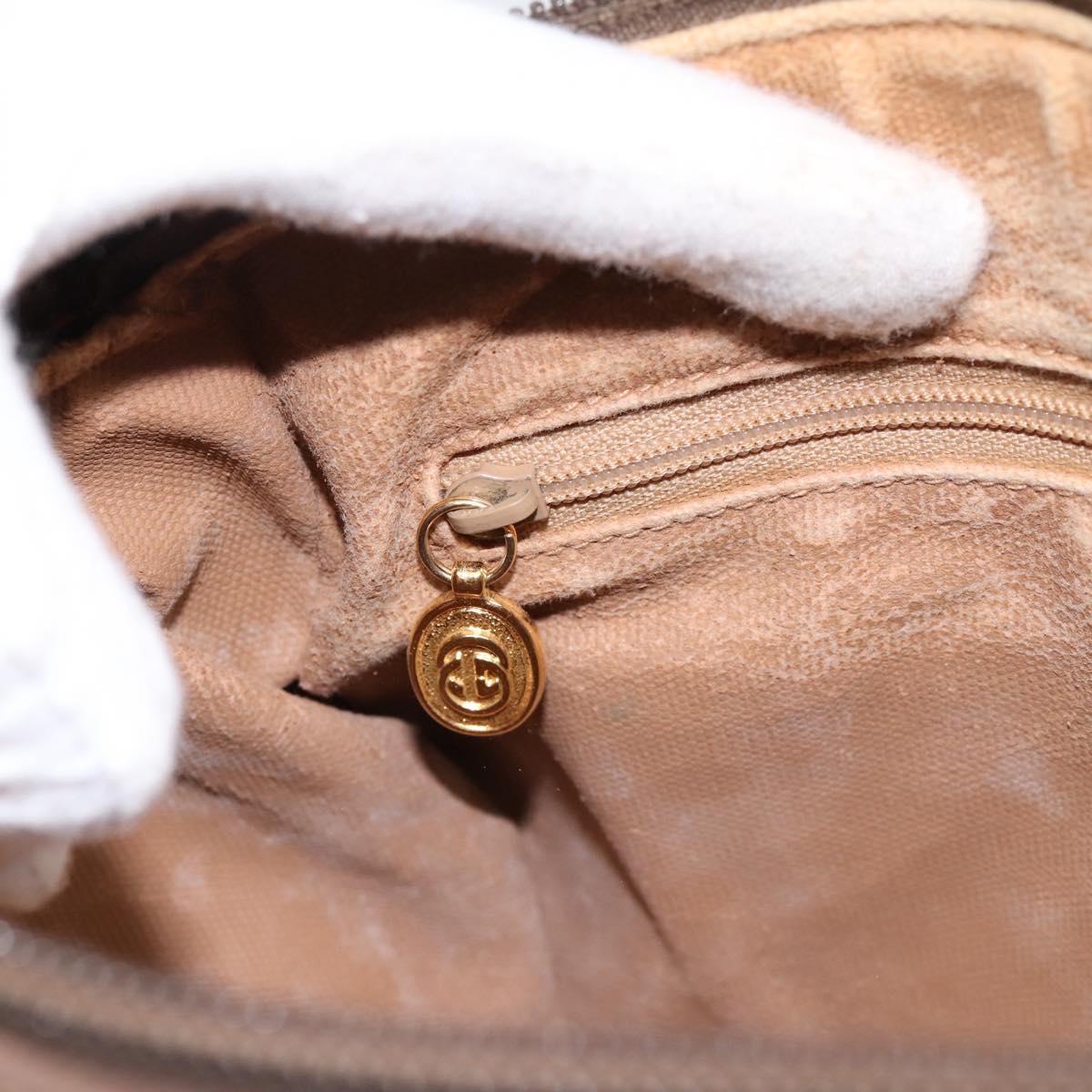 GUCCI GG Supreme Web Sherry Line Bag PVC Beige Gold 001 754 6177 Auth 197108