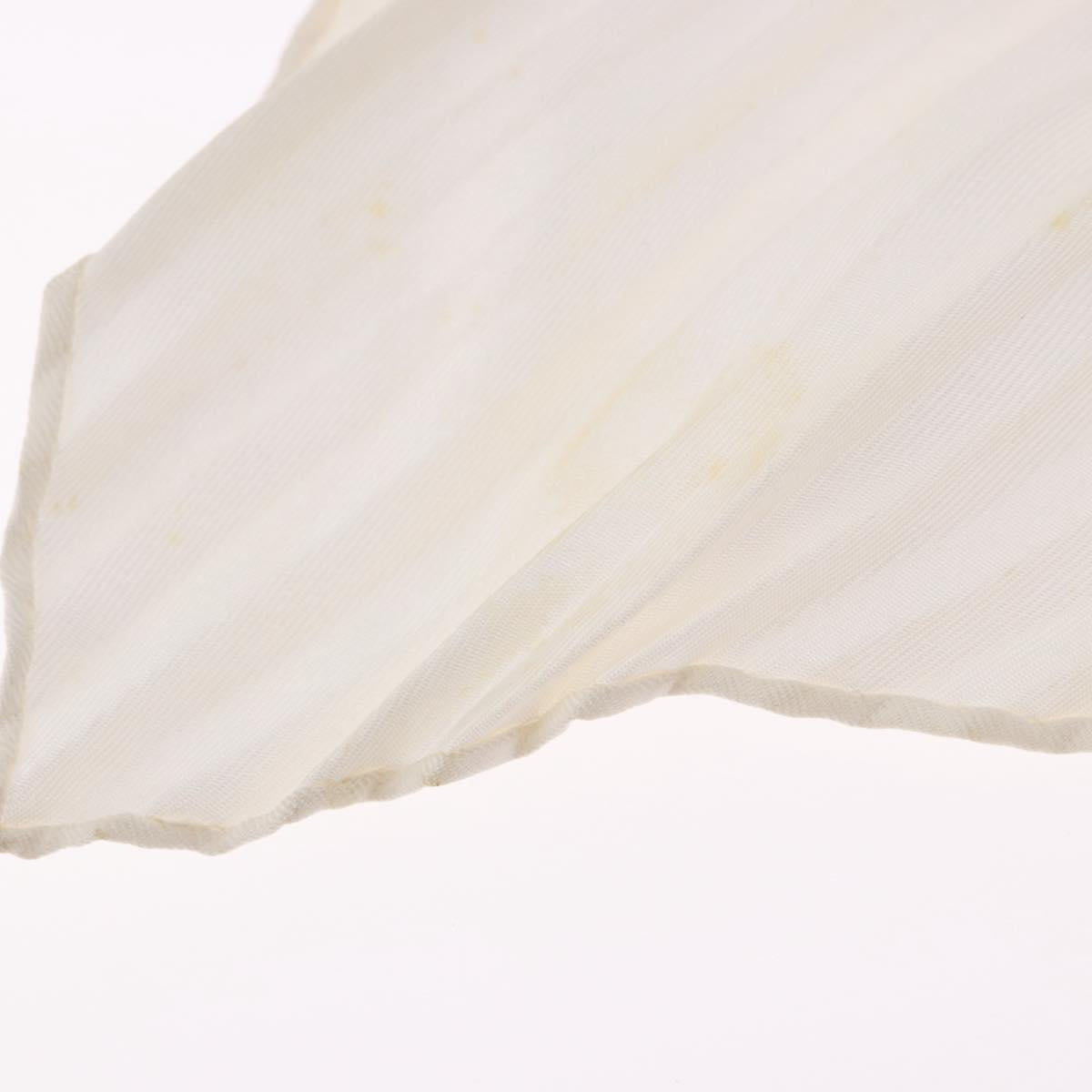 HERMES Pleated Carre 90 Scarf ""Cheval Surprise"" Silk White Auth 197112M