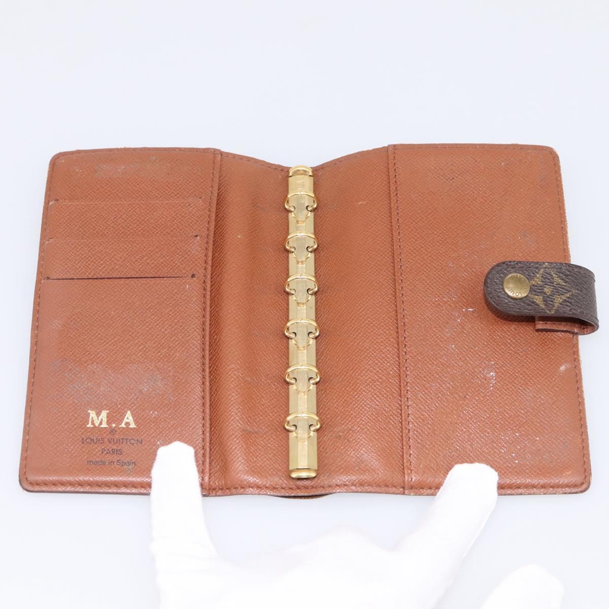 LOUIS VUITTON Monogram Agenda PM Day Planner Cover R20005 LV Auth 197115