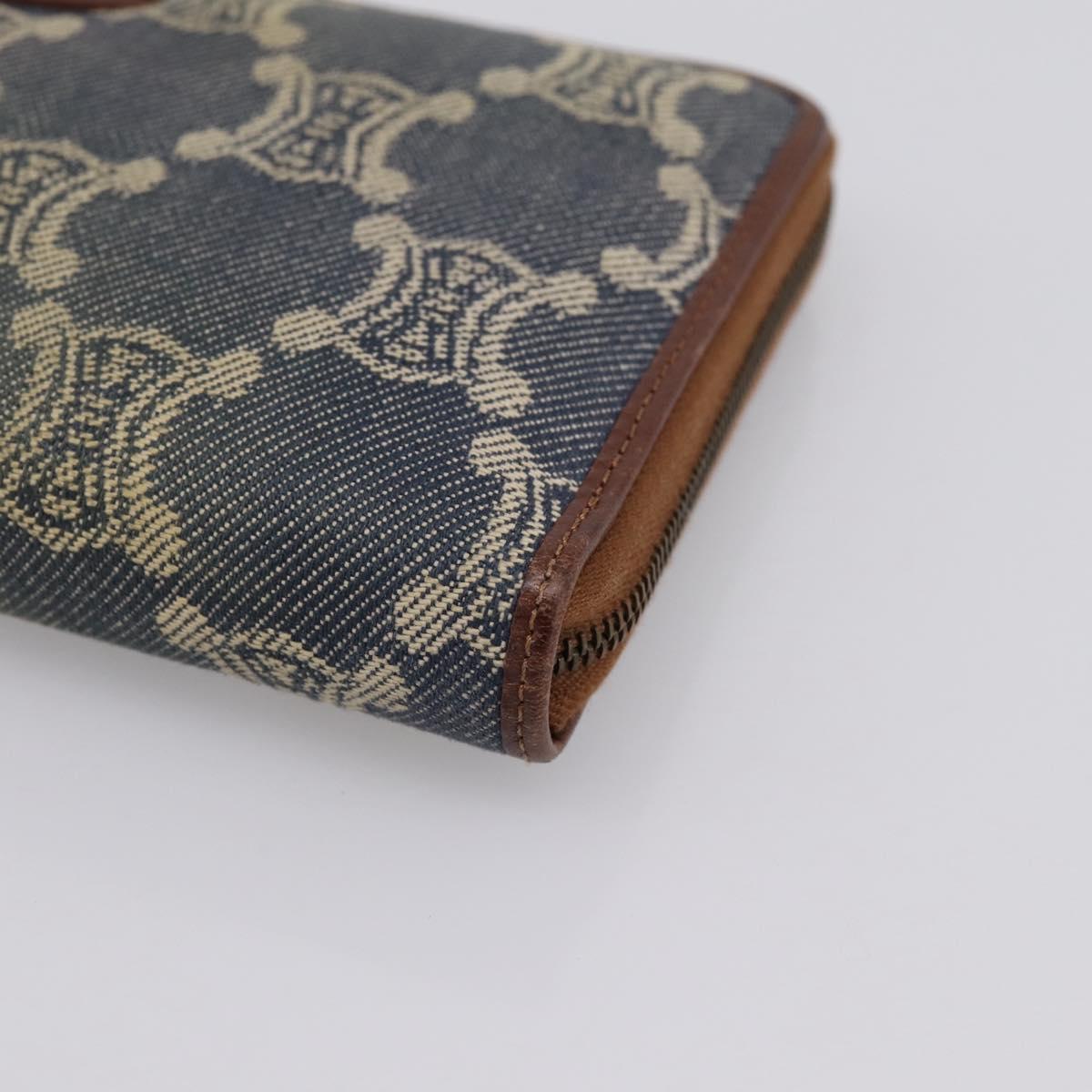 CELINE Paris Macadam Canvas Wallet Blue Auth 197117