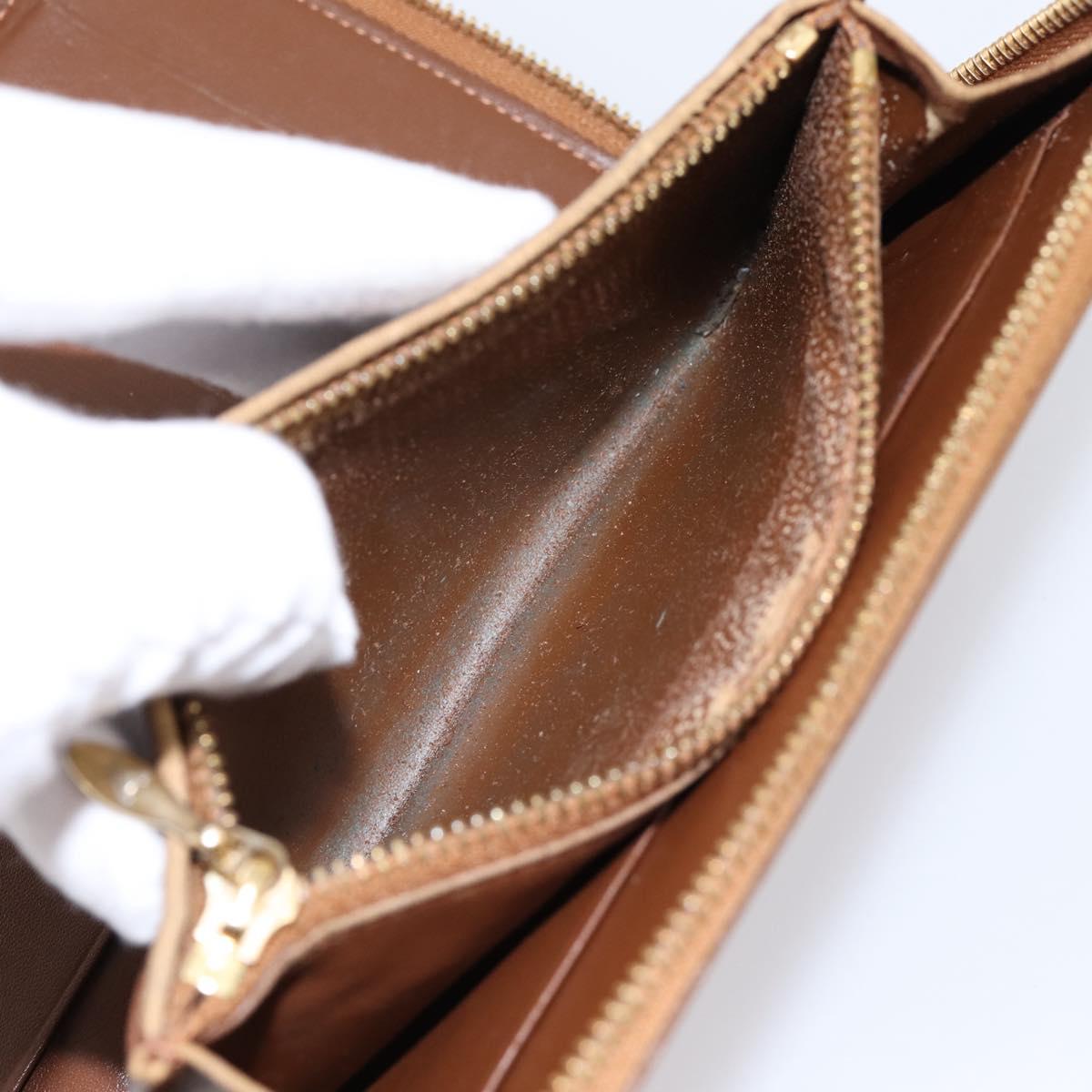 LOUIS VUITTON Monogram Vernis Eldrich Wallet Zip Around Bronze LV Auth 197118