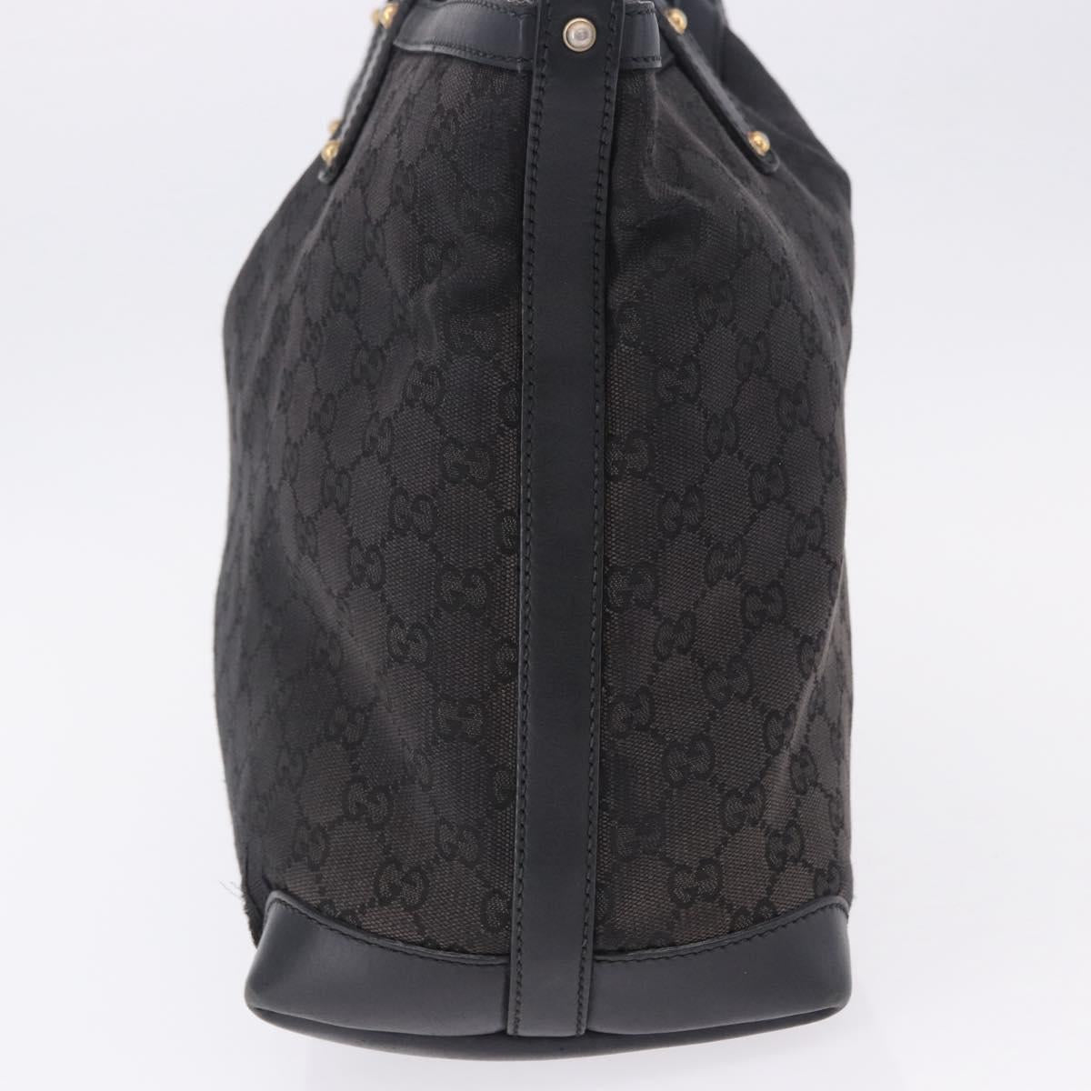 GUCCI Tote Bag GG Canvas Black Gold 247209 Auth 197124
