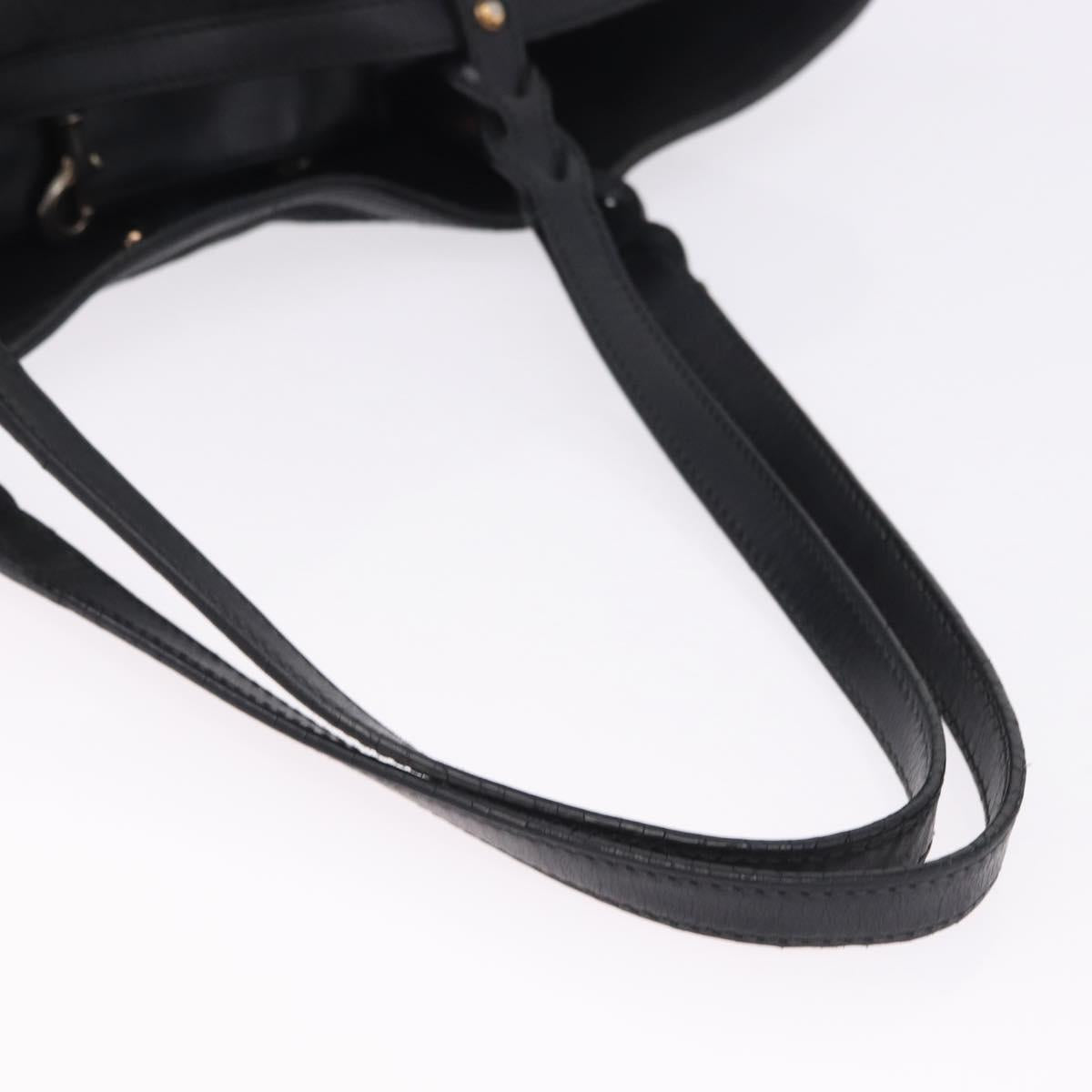 GUCCI Tote Bag GG Canvas Black Gold 247209 Auth 197124