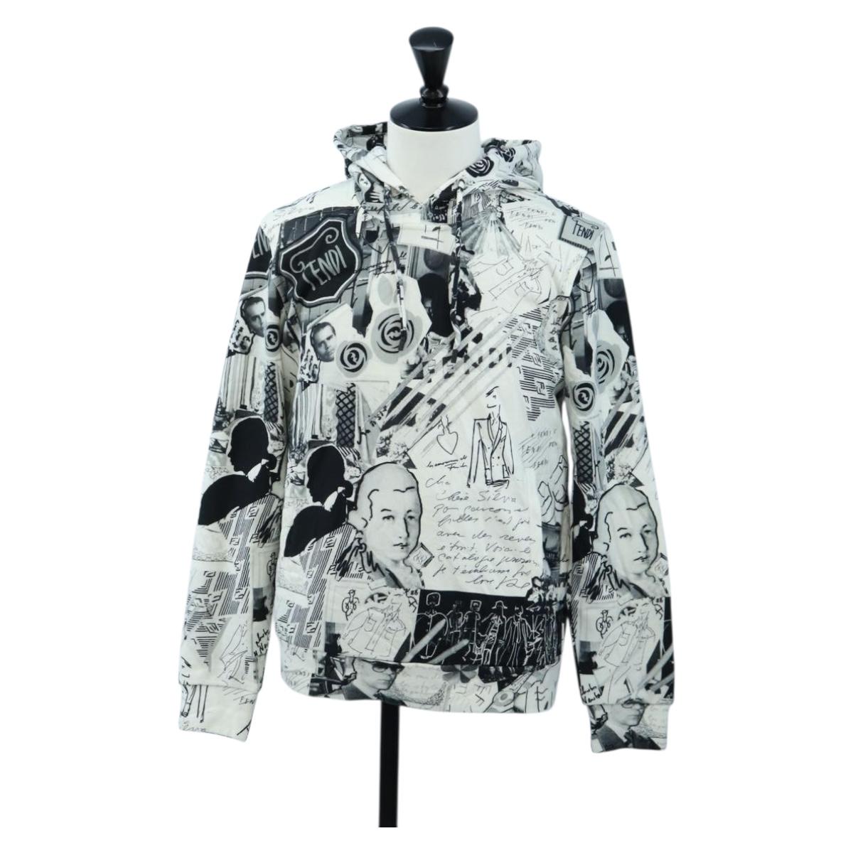 FENDI Hoody cotton XS White Auth 197126M
