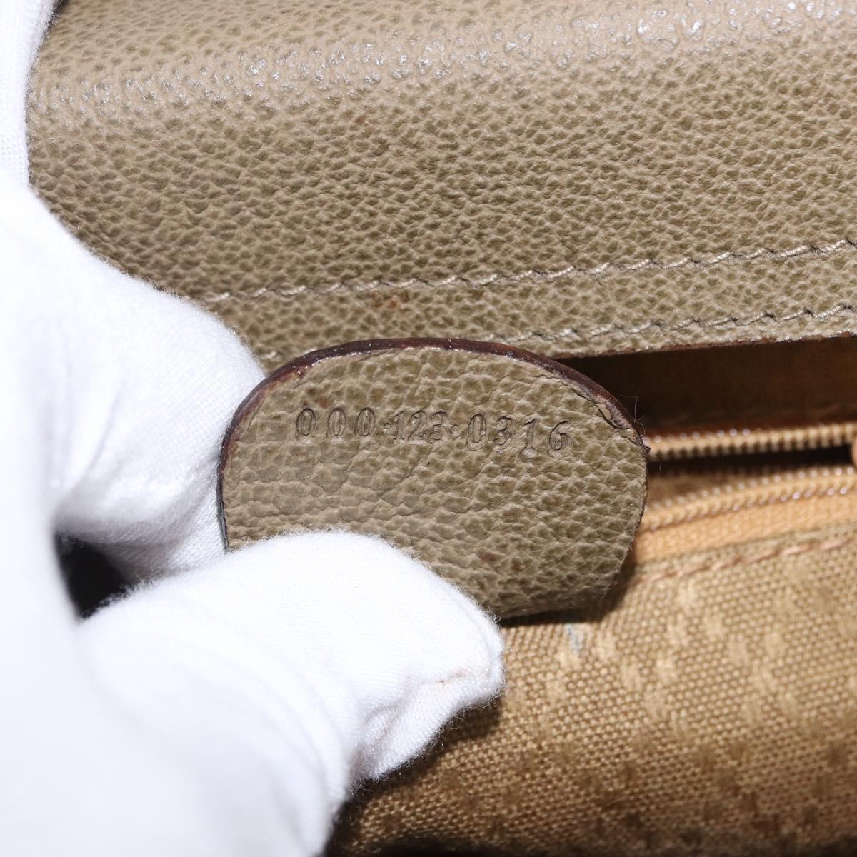 GUCCI Bamboo Hand Bag Suede 2way Green Gold 000 123 0316 Auth 197137