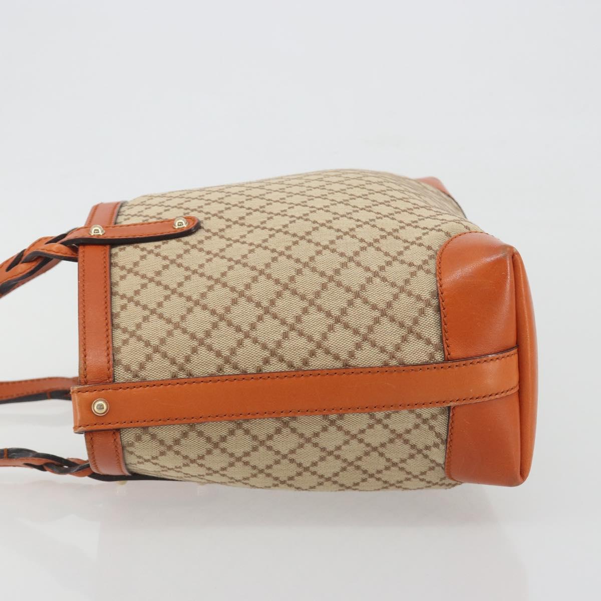 GUCCI Diamante Tote Bag Canvas Beige Silver 269878 Auth 197138