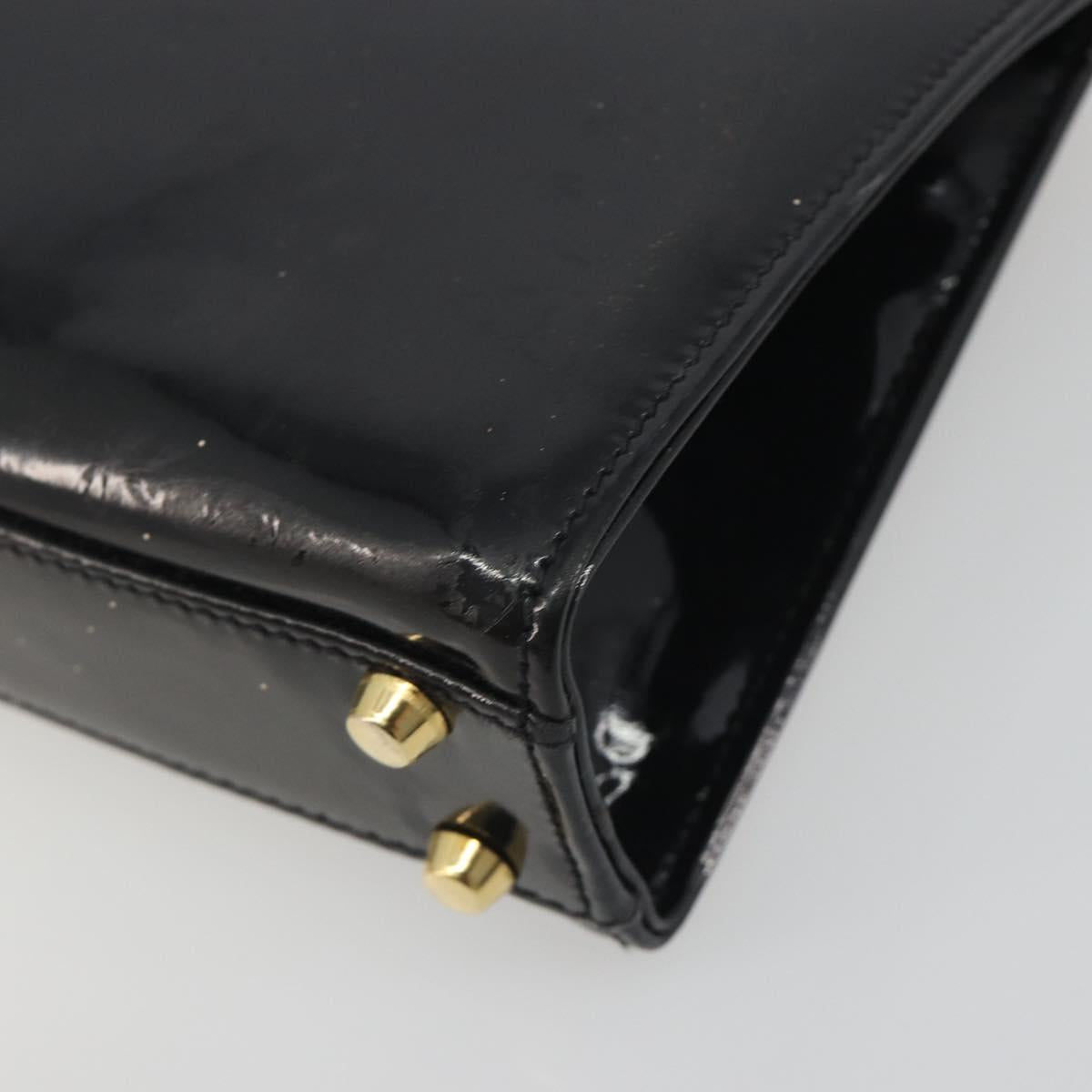 TIFFANY&Co. Chain Shoulder Bag Patent leather Black Gold Auth 197139