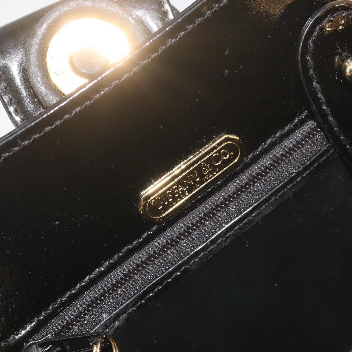 TIFFANY&Co. Chain Shoulder Bag Patent leather Black Gold Auth 197139