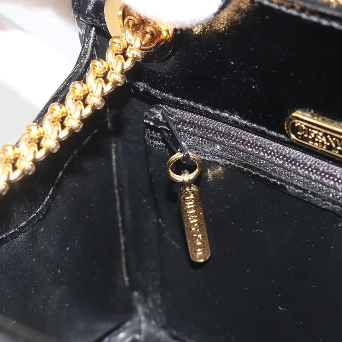 TIFFANY&Co. Chain Shoulder Bag Patent leather Black Gold Auth 197139