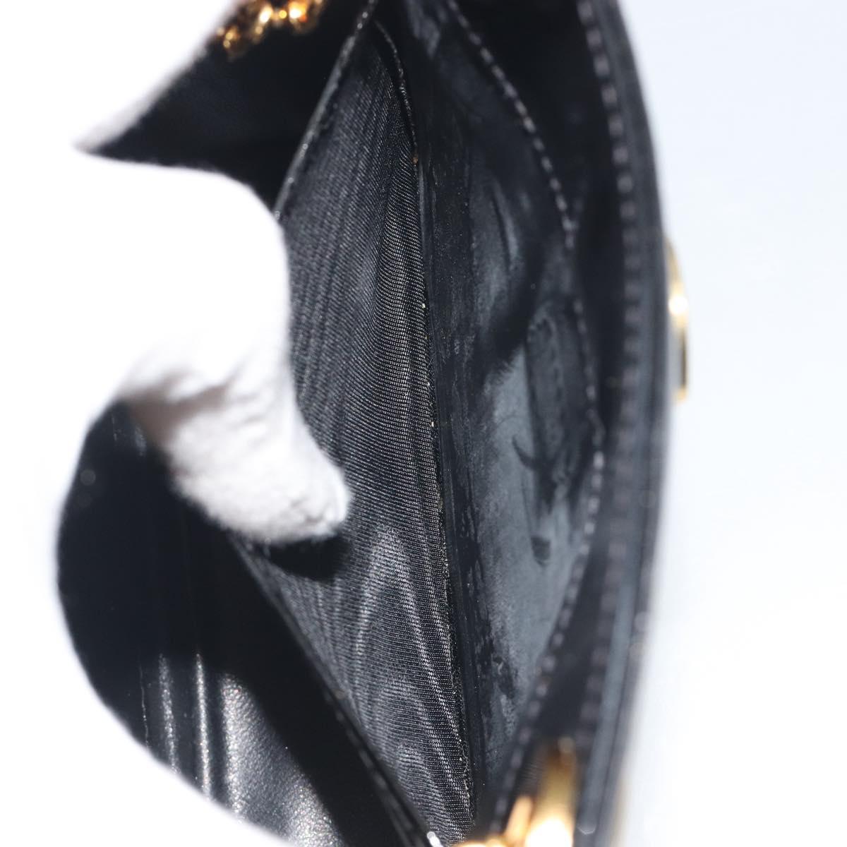 TIFFANY&Co. Chain Shoulder Bag Patent leather Black Gold Auth 197139